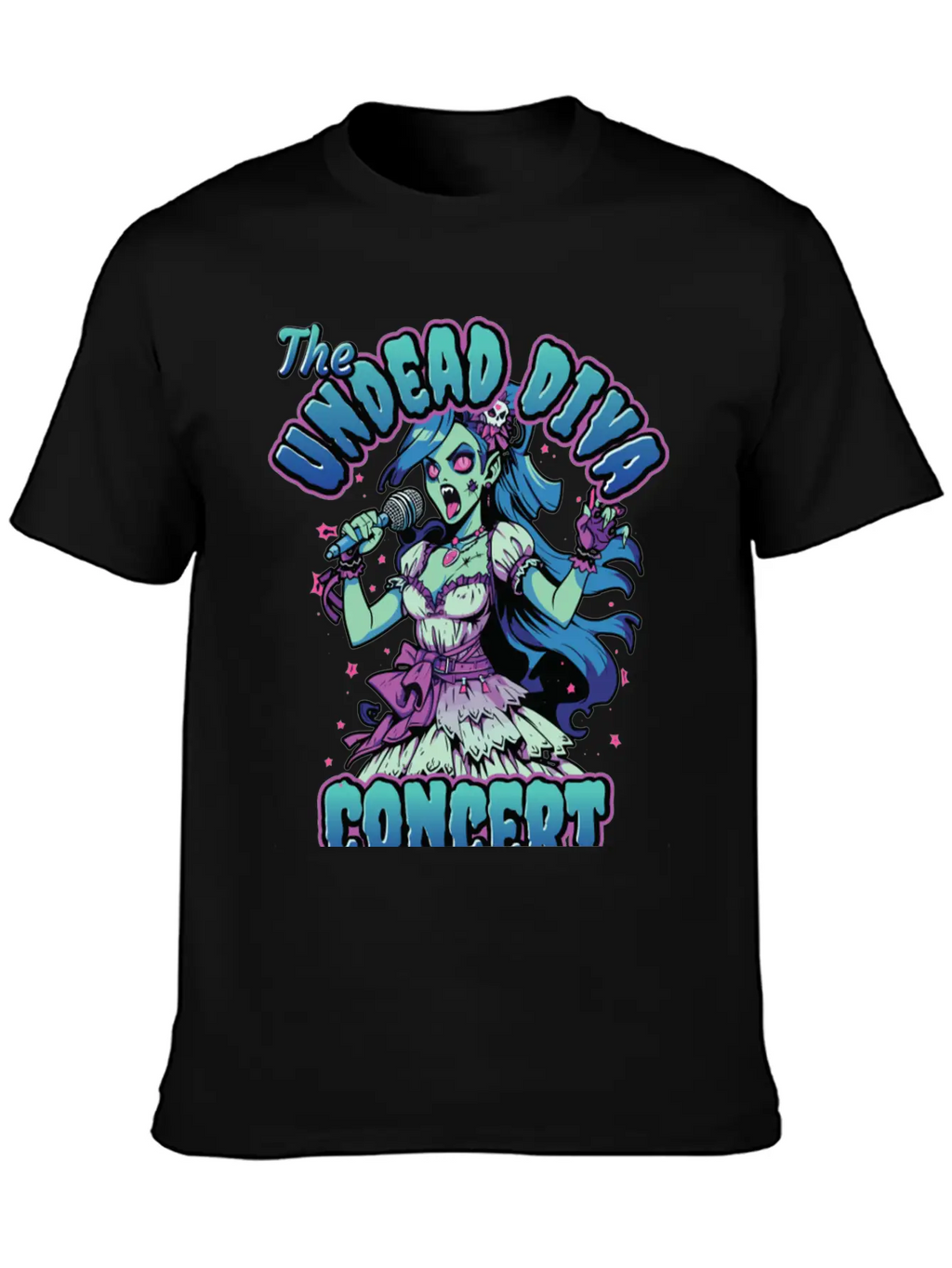The Undead Dive Concert For Rockstars Zombie Unisex Short Sleeve Soft Cotton T-Shirt – Casual Everyday Wear