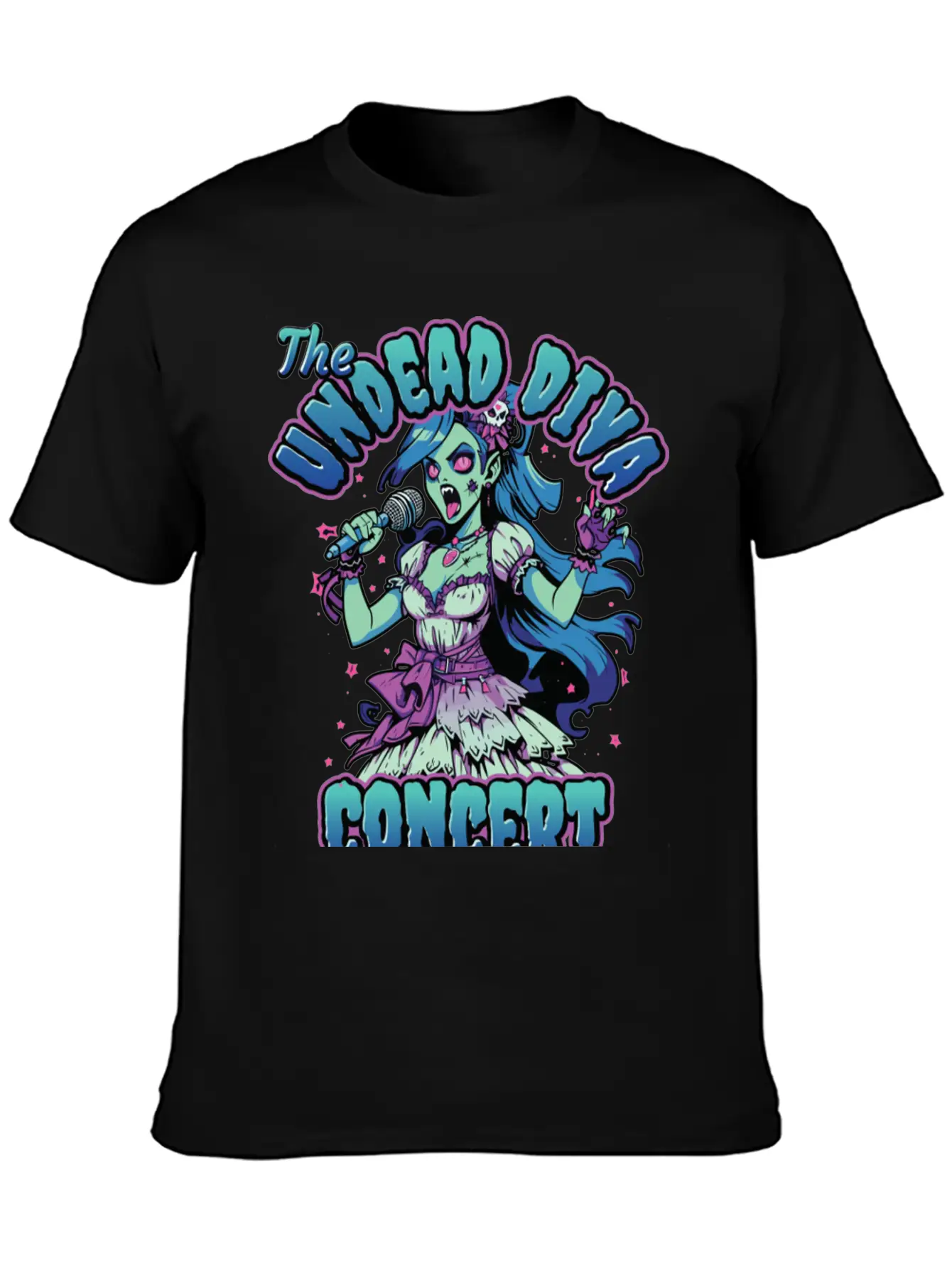 The Undead Dive Concert For Rockstars Zombie Unisex Short Sleeve Soft Cotton T-Shirt – Casual Everyday Wear