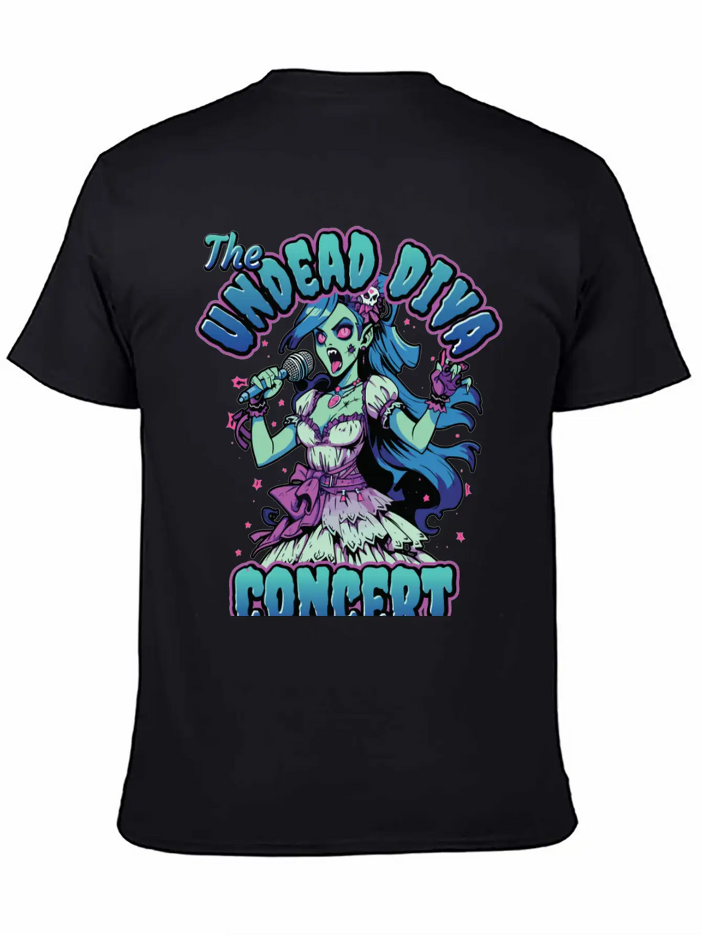 The Undead Dive Concert For Rockstars Zombie Unisex Short Sleeve Soft Cotton T-Shirt – Casual Everyday Wear