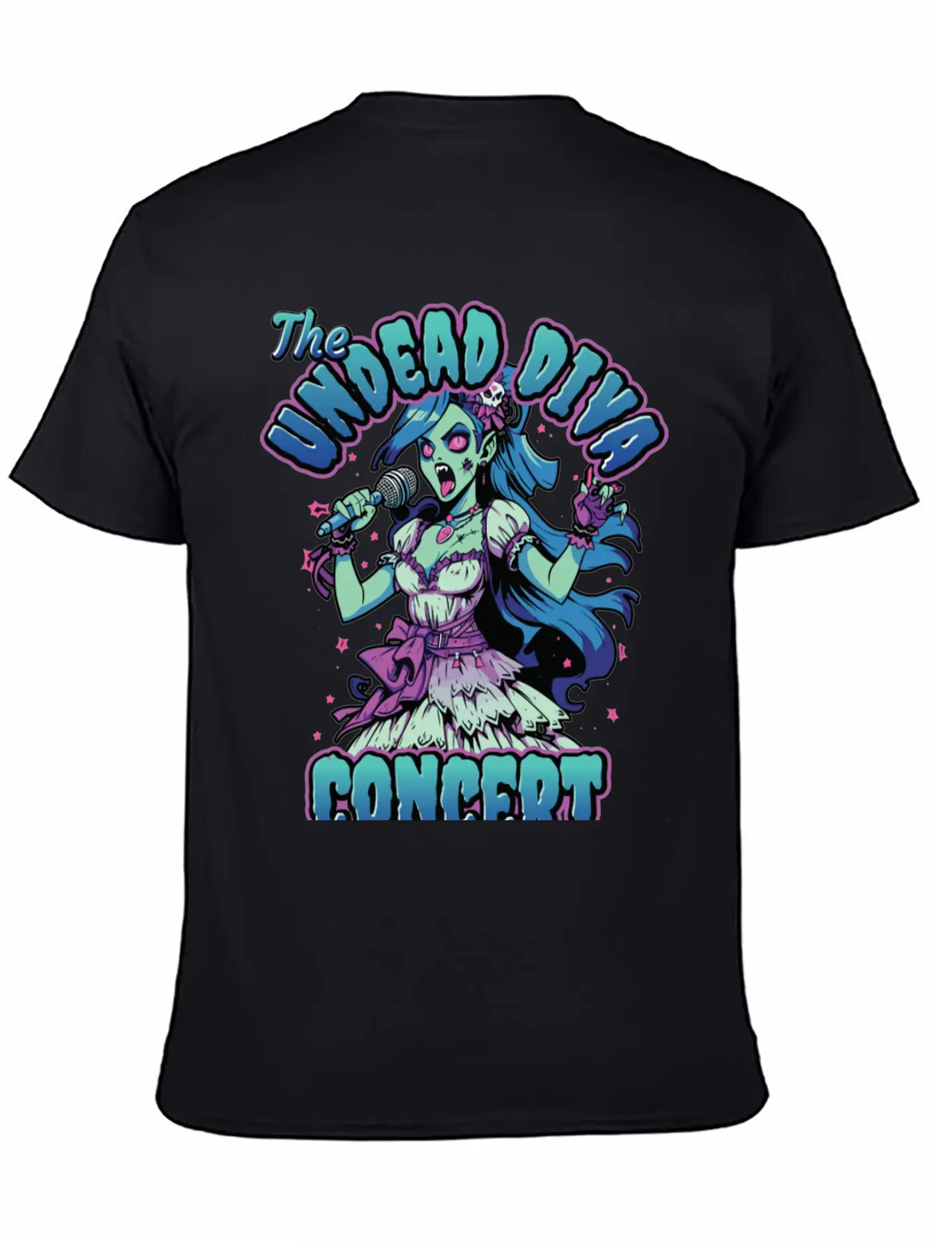 The Undead Dive Concert For Rockstars Zombie Unisex Short Sleeve Soft Cotton T-Shirt – Casual Everyday Wear