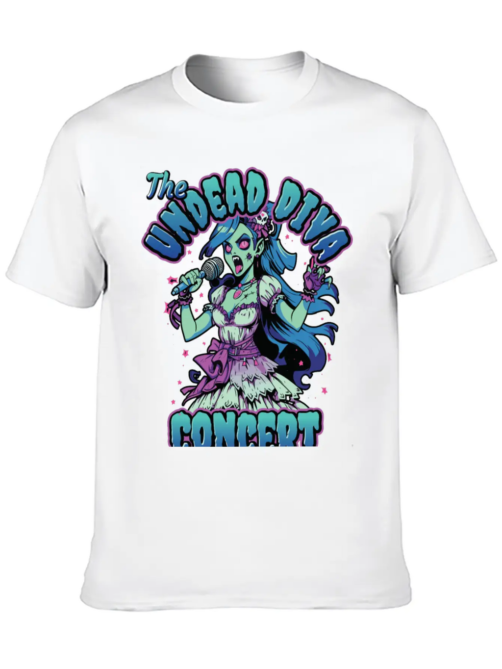 The Undead Dive Concert For Rockstars Zombie Unisex Short Sleeve Soft Cotton T-Shirt – Casual Everyday Wear