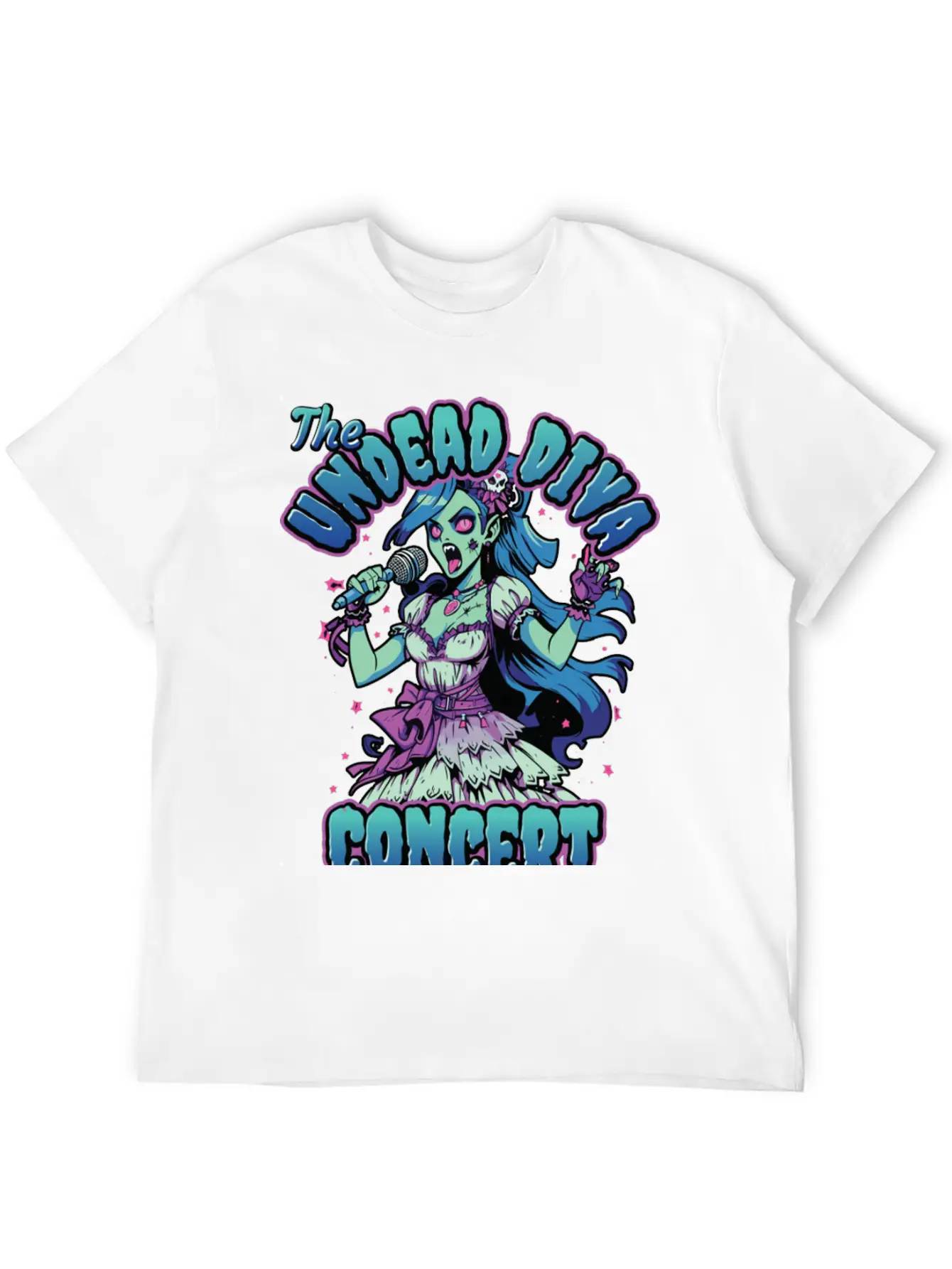 The Undead Dive Concert For Rockstars Zombie Unisex Short Sleeve Soft Cotton T-Shirt – Casual Everyday Wear