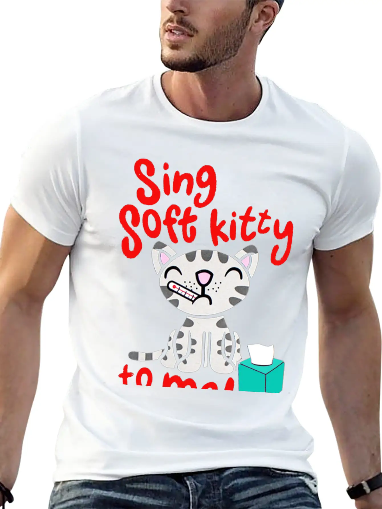 Theory Sing Soft Kitty Song Unisex Short Sleeve Soft Cotton T-Shirt – Casual Everyday Wear