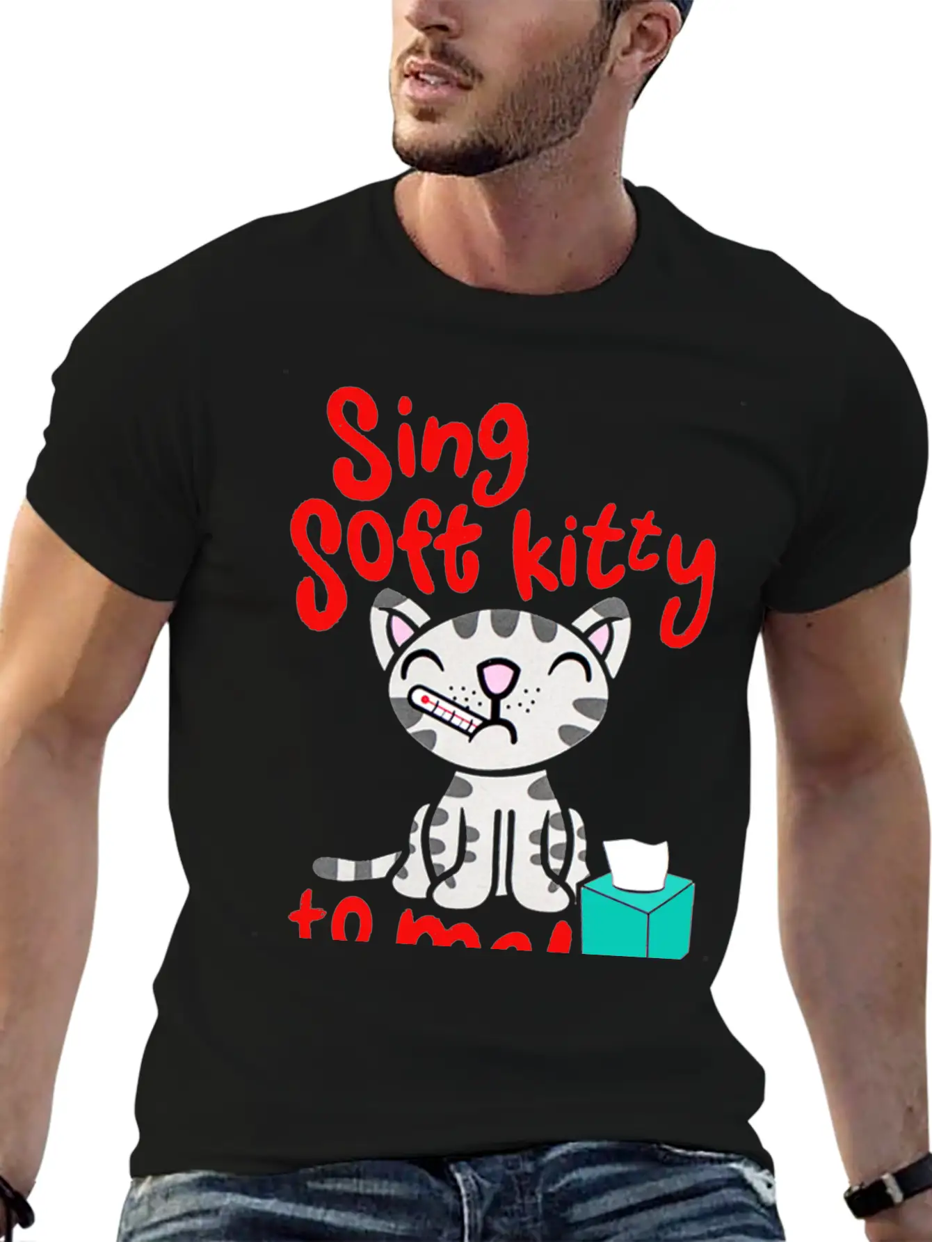 Theory Sing Soft Kitty Song Unisex Short Sleeve Soft Cotton T-Shirt – Casual Everyday Wear