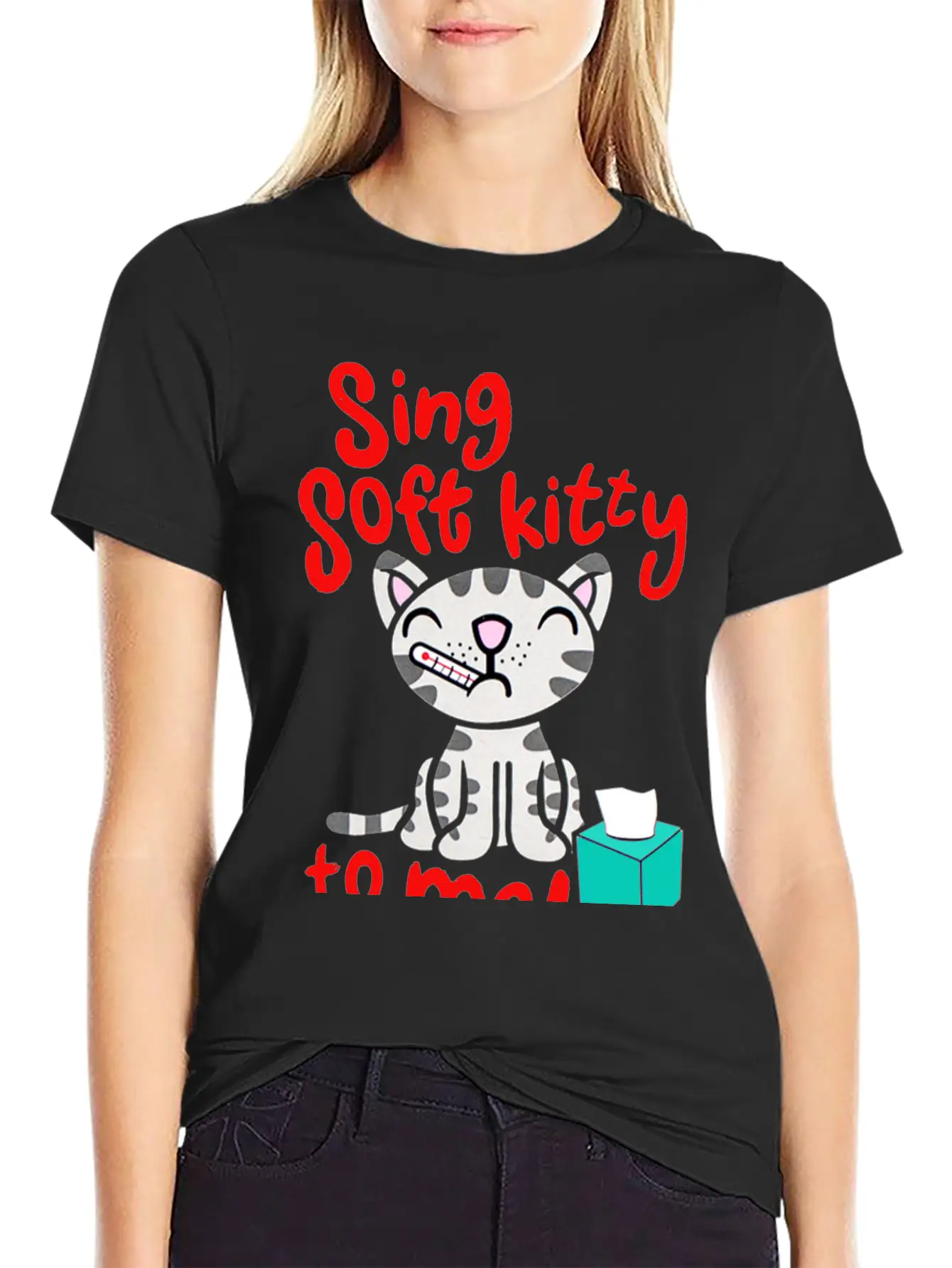 Theory Sing Soft Kitty Song Unisex Short Sleeve Soft Cotton T-Shirt – Casual Everyday Wear