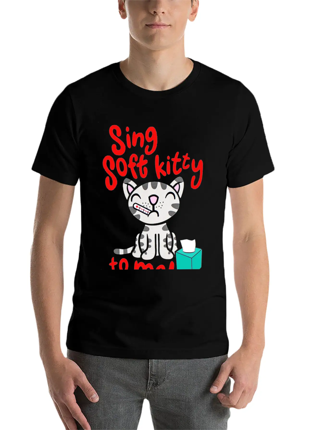 Theory Sing Soft Kitty Song Unisex Short Sleeve Soft Cotton T-Shirt – Casual Everyday Wear