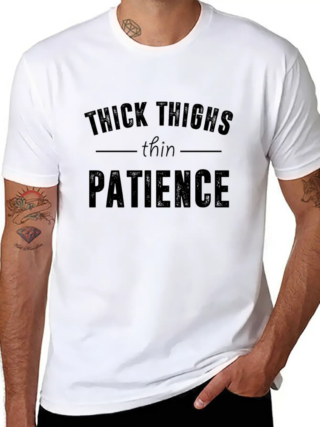 Thick Thighs Thin Patience T Shirt Breathable Soft Cotton T-Shirt – Timeless Casual Look