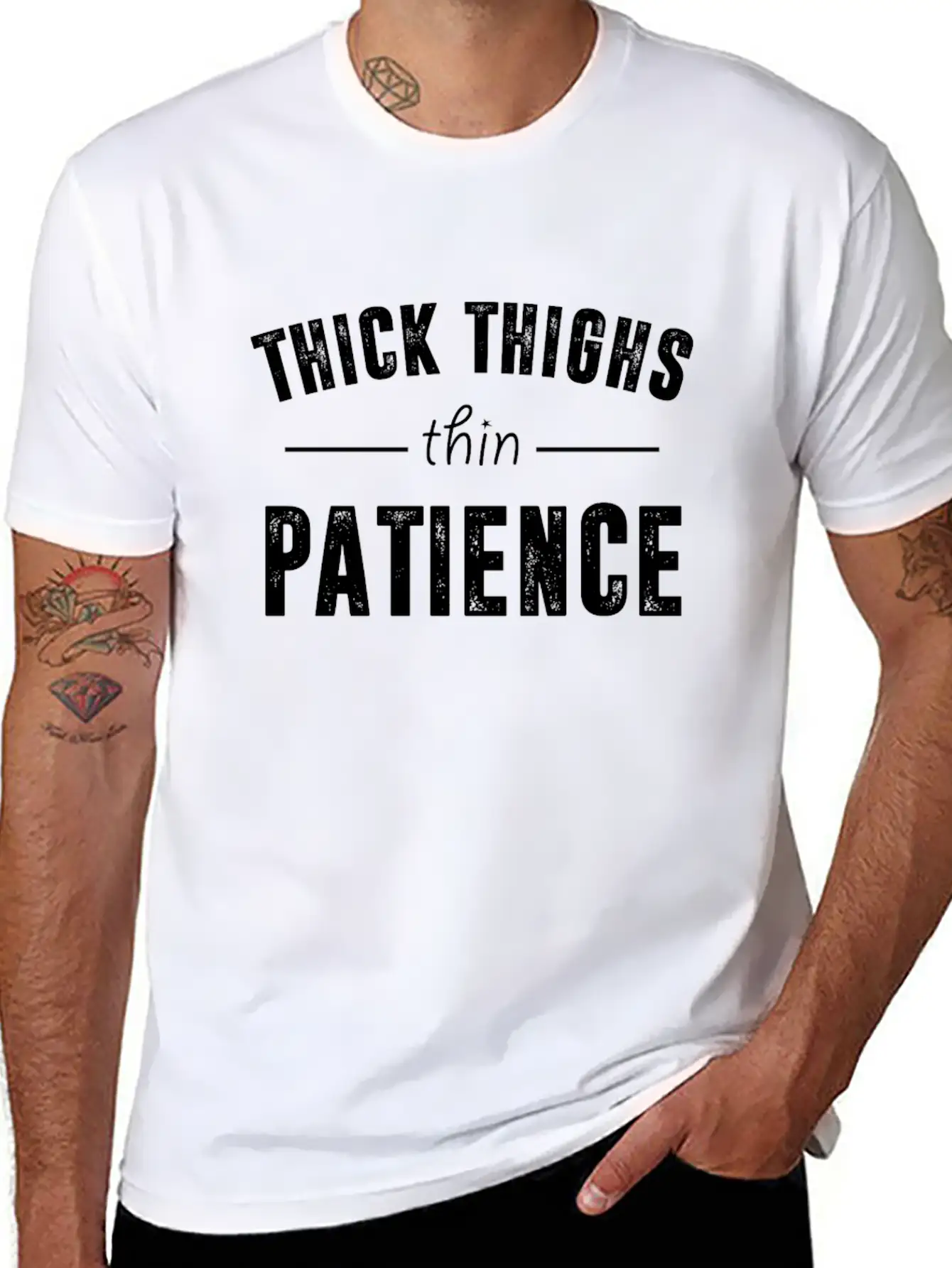 Thick Thighs Thin Patience T Shirt Breathable Soft Cotton T-Shirt – Timeless Casual Look