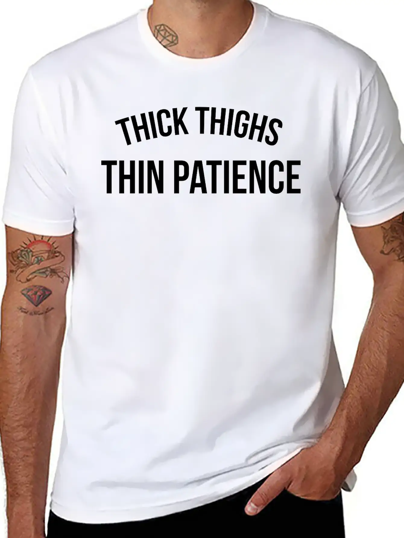 Thick Thighs, Thin Patience Unisex Short Sleeve Soft Cotton T-Shirt – Casual Everyday Wear