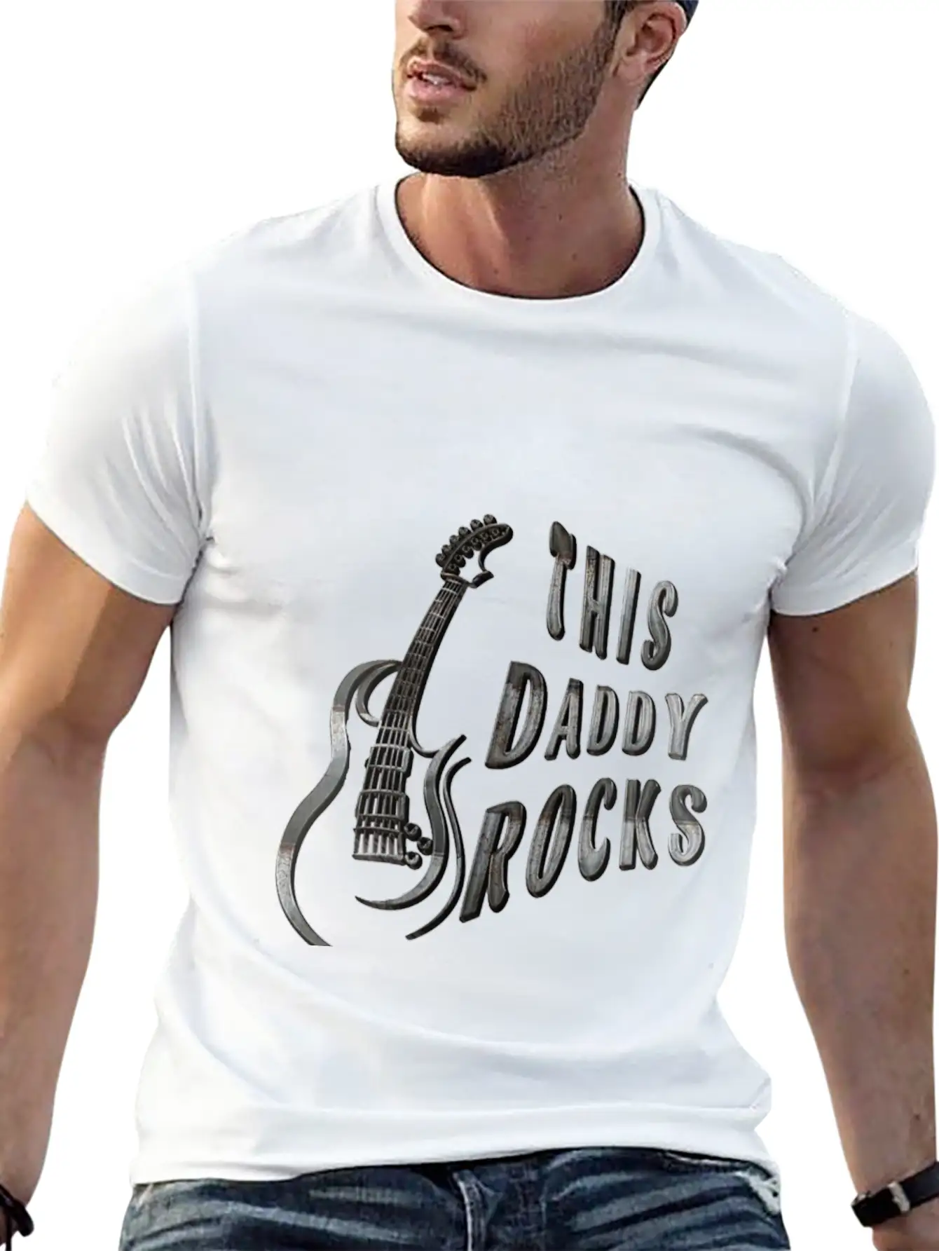 THIS DADDY ROCKS Casual Graphic T-Shirt – Simple And Comfortable Daily Wear
