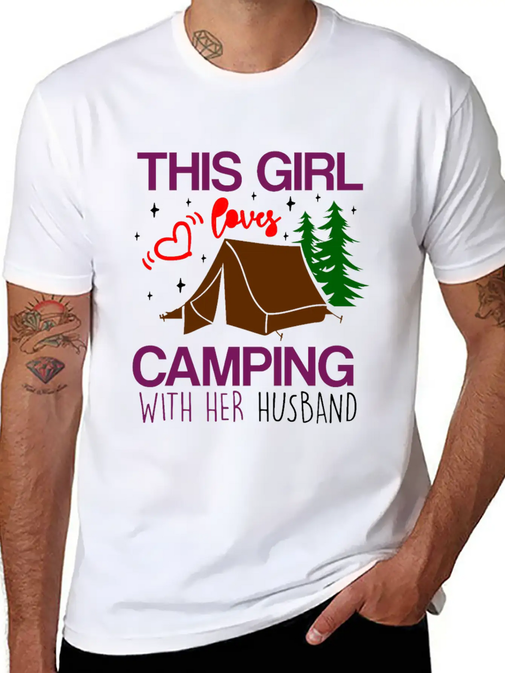 This Girl Loves Camping With Her Husband Unisex Casual T-Shirt – Clean Design For Daily Comfort
