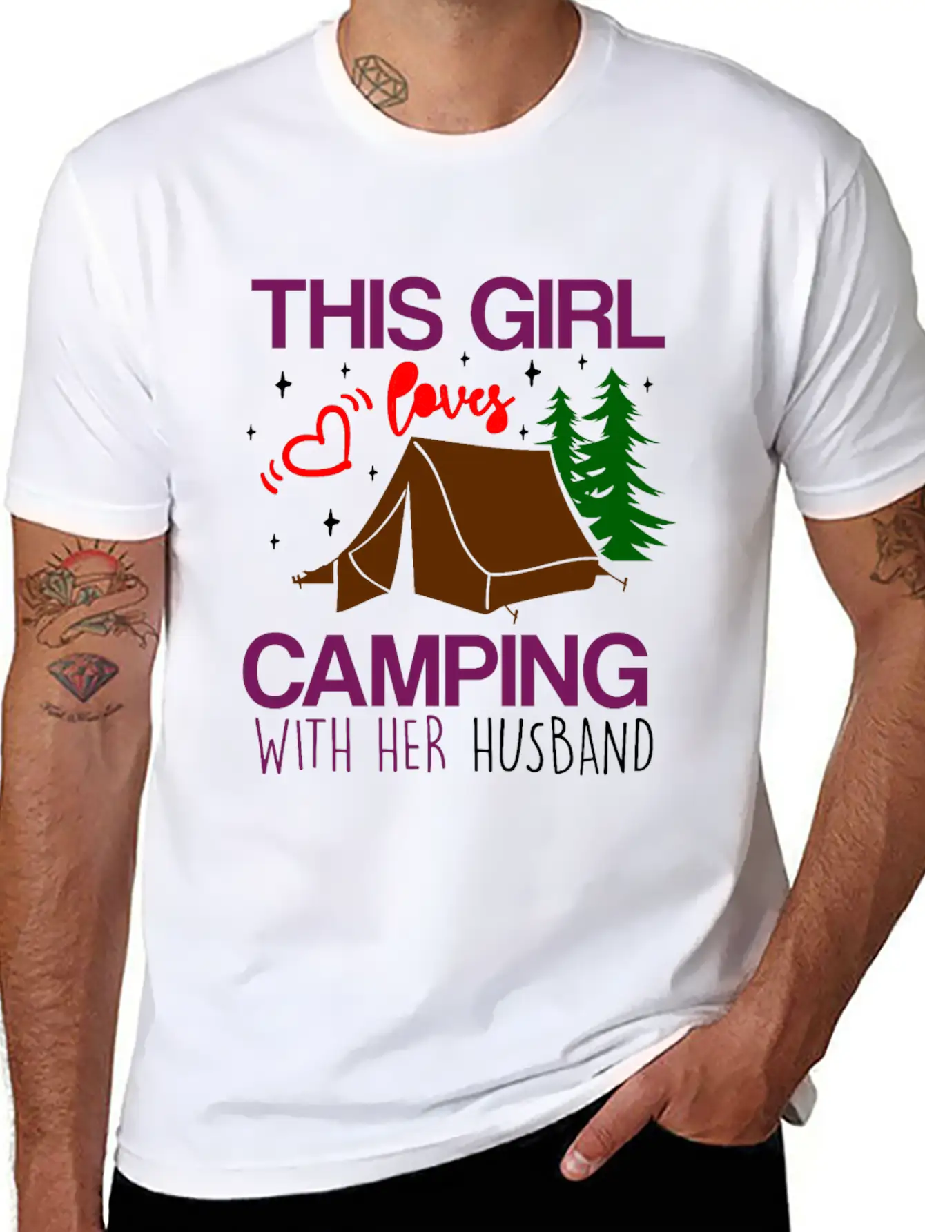 This Girl Loves Camping With Her Husband Unisex Casual T-Shirt – Clean Design For Daily Comfort