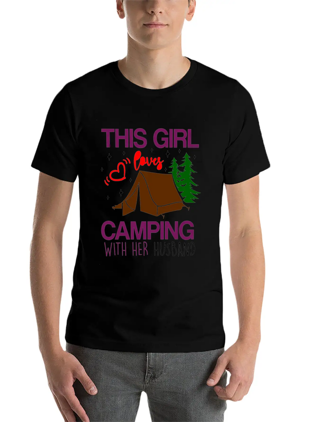 This Girl Loves Camping With Her Husband Unisex Casual T-Shirt – Clean Design For Daily Comfort