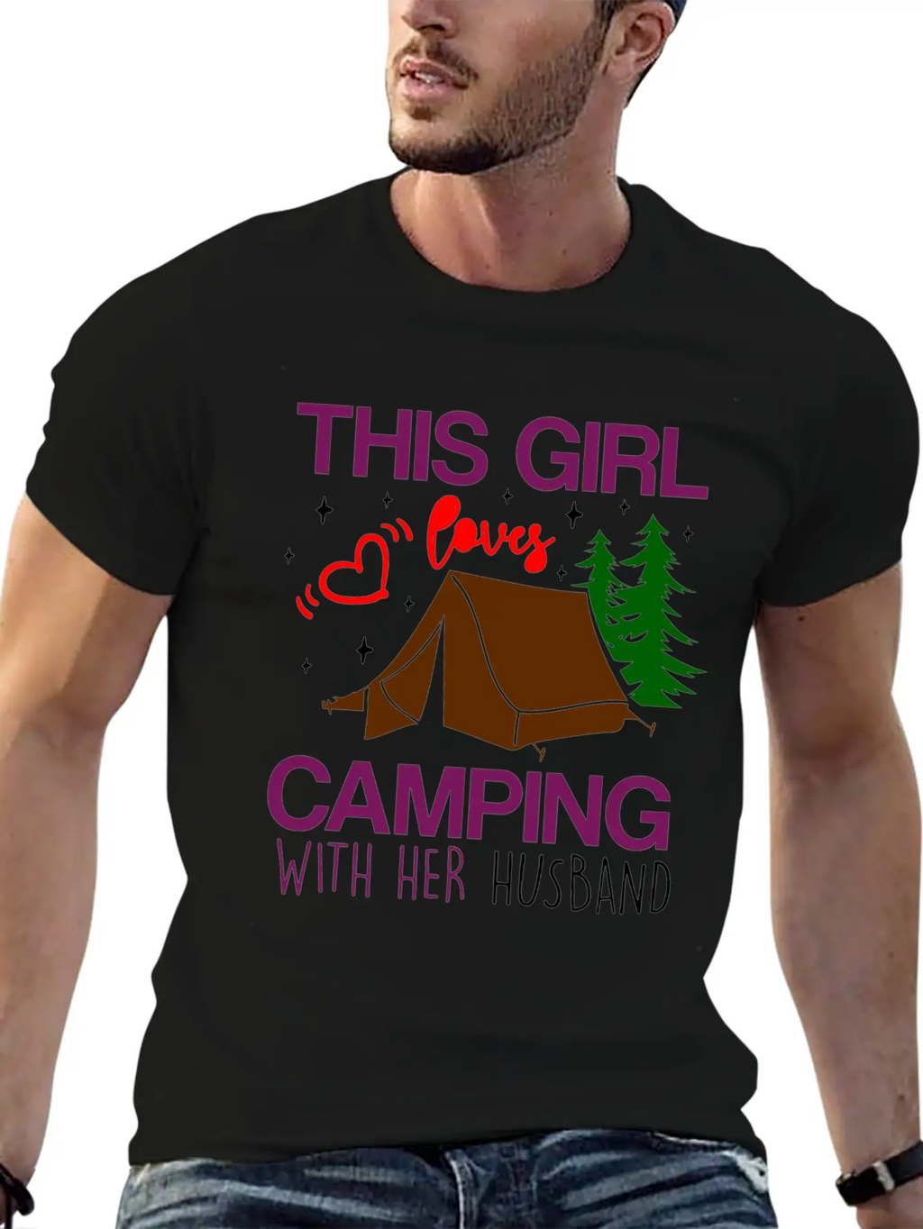 This Girl Loves Camping With Her Husband Unisex Casual T-Shirt – Clean Design For Daily Comfort