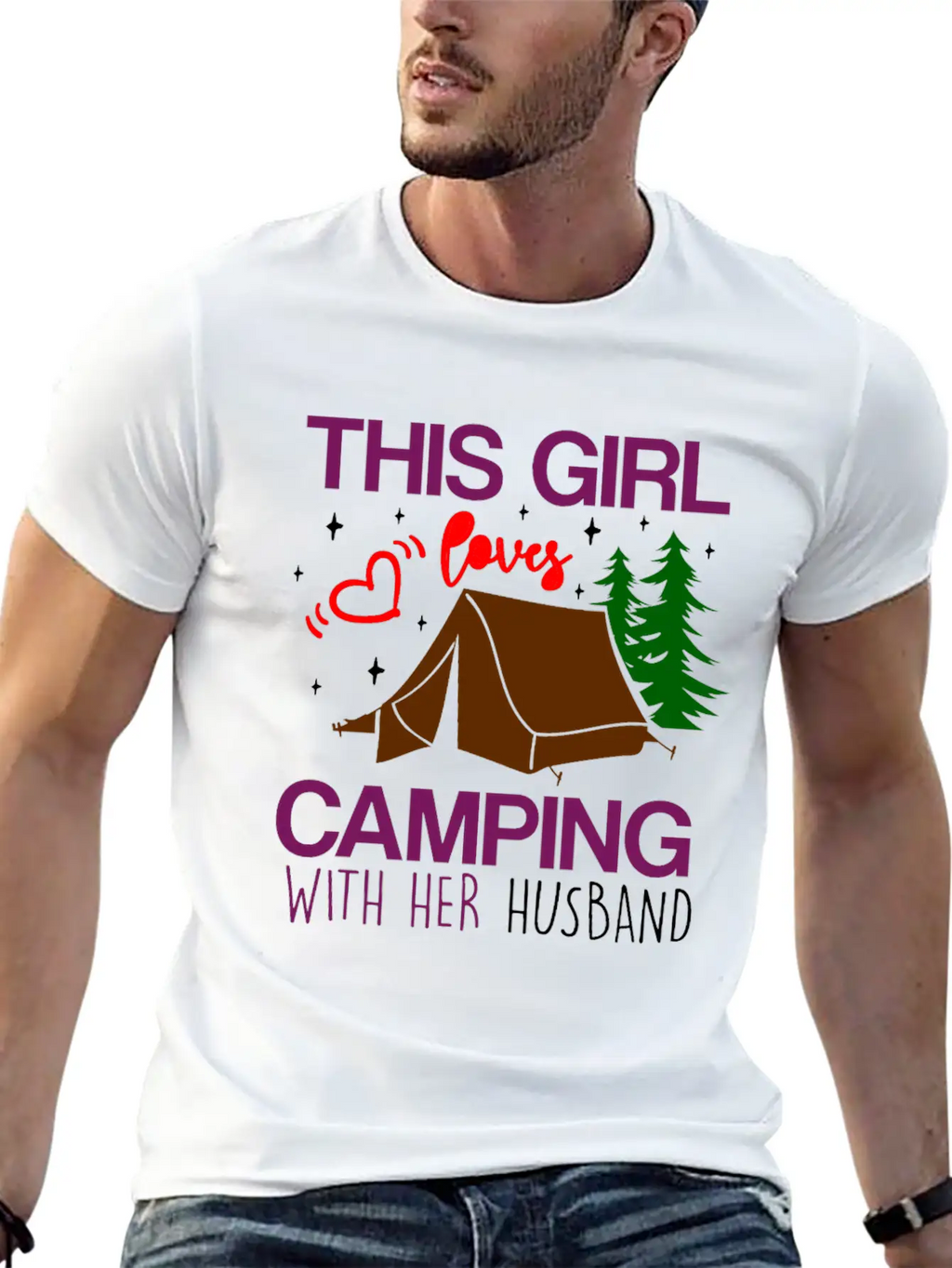 This Girl Loves Camping With Her Husband Unisex Casual T-Shirt – Clean Design For Daily Comfort