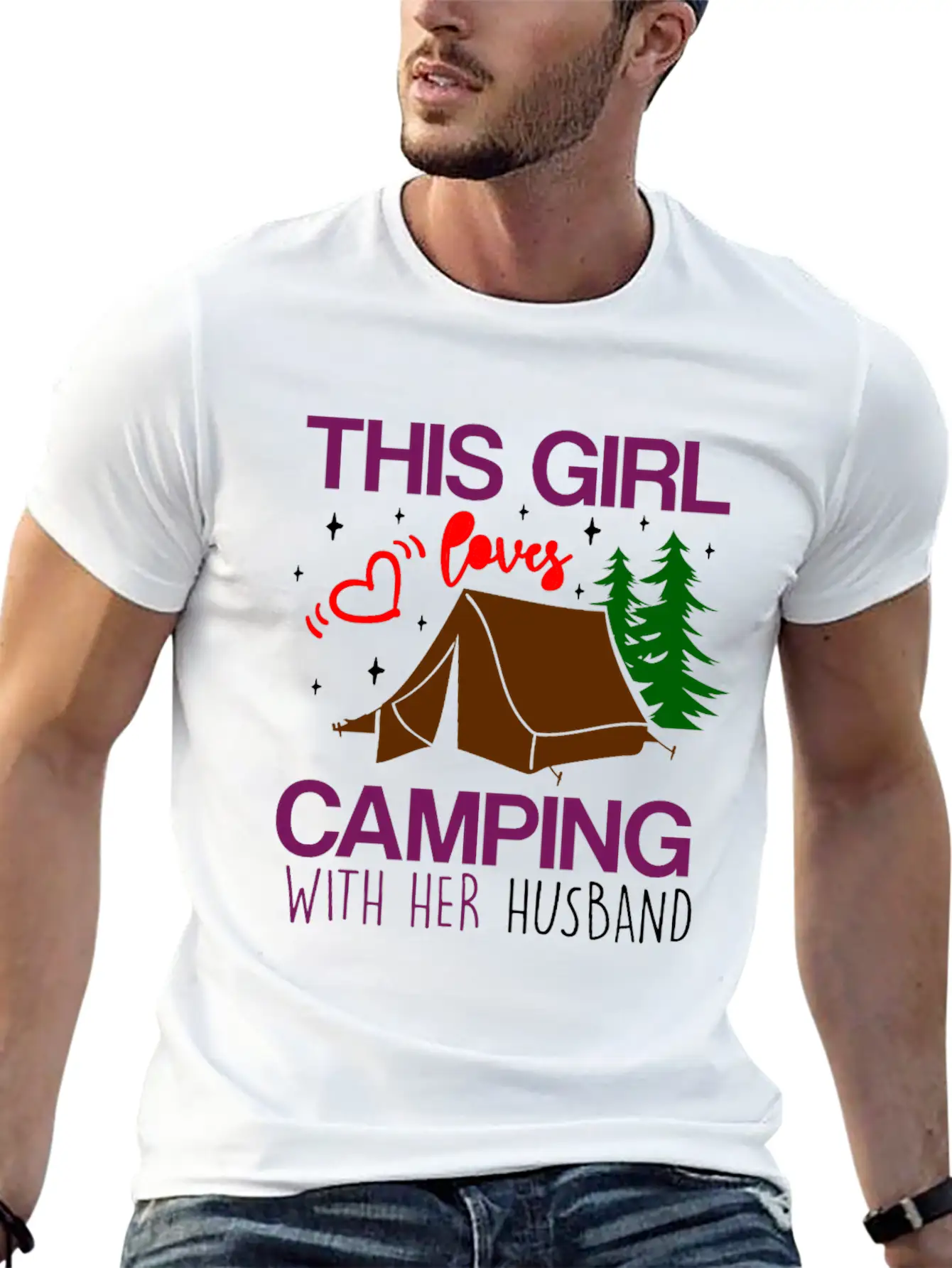This Girl Loves Camping With Her Husband Unisex Casual T-Shirt – Clean Design For Daily Comfort