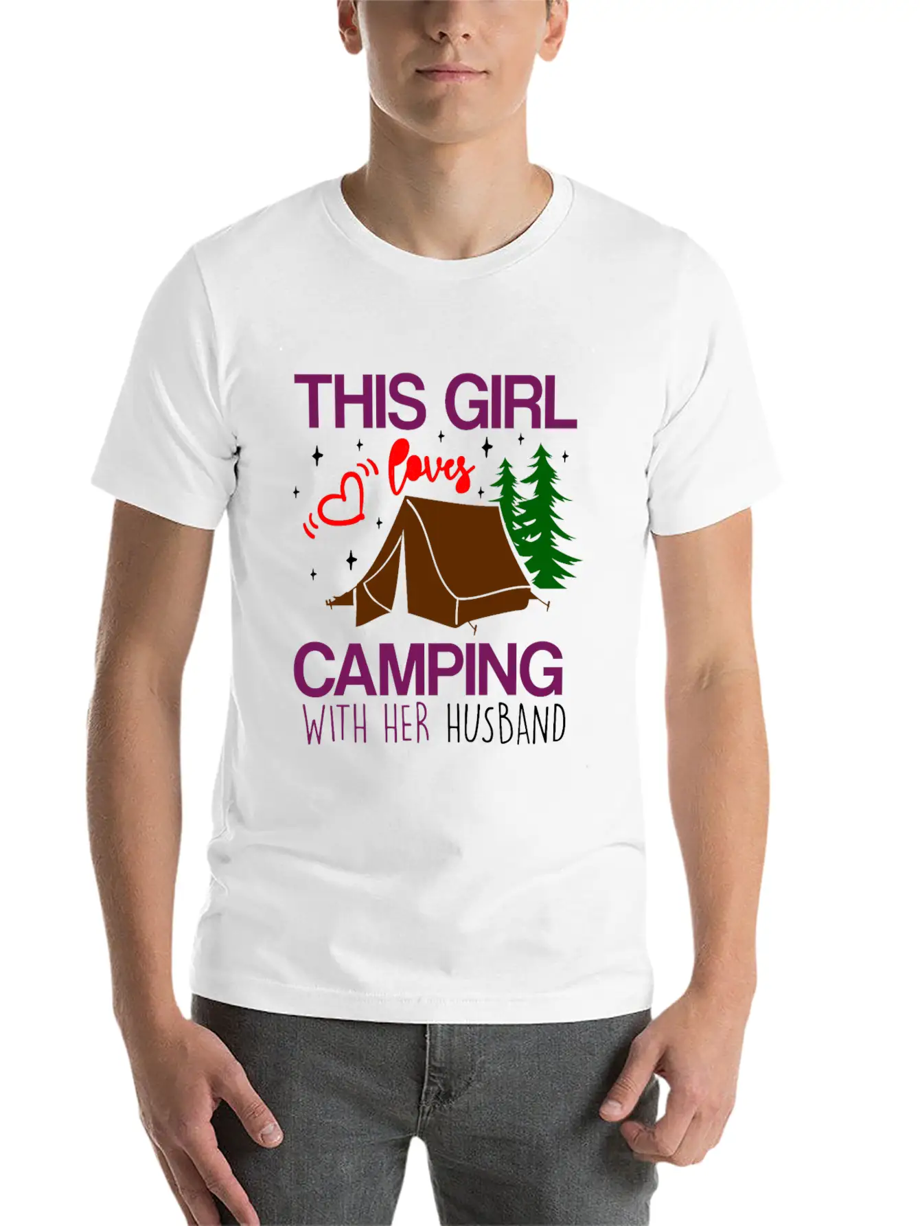 This Girl Loves Camping With Her Husband Unisex Casual T-Shirt – Clean Design For Daily Comfort
