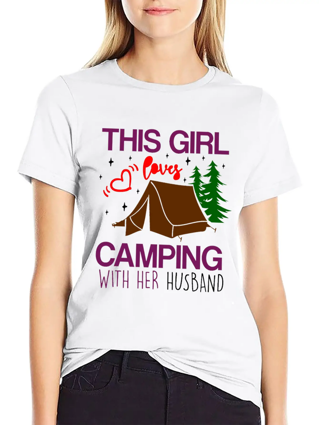 This Girl Loves Camping With Her Husband Unisex Casual T-Shirt – Clean Design For Daily Comfort