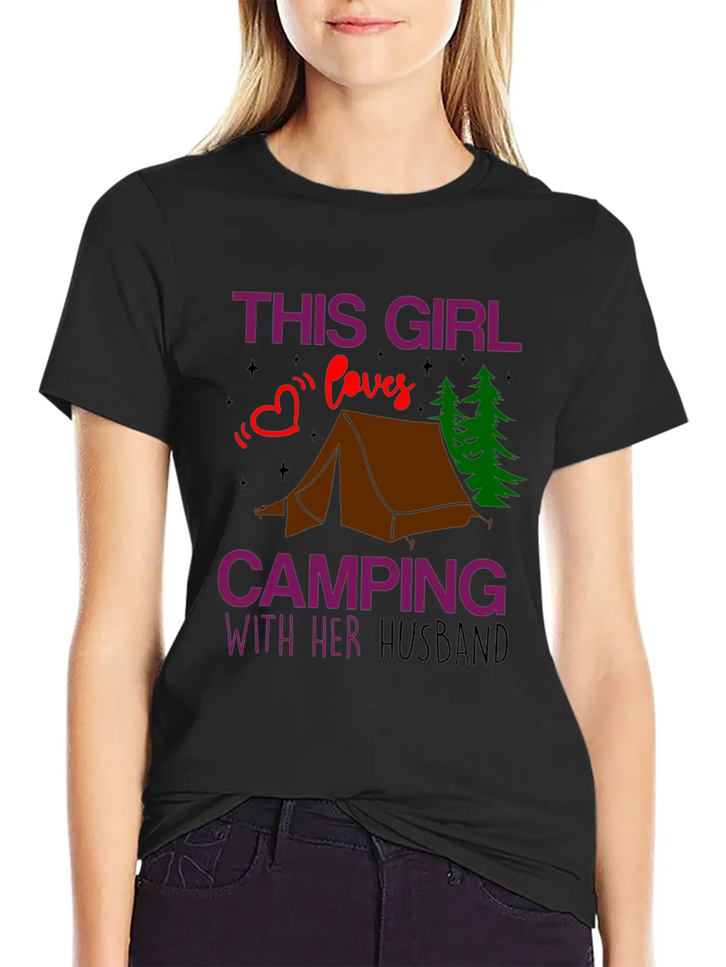 This Girl Loves Camping With Her Husband Unisex Casual T-Shirt – Clean Design For Daily Comfort