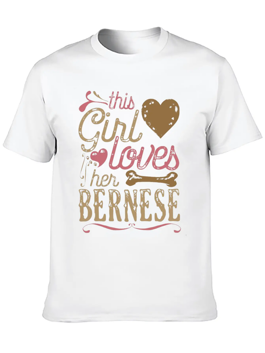 This Girl Loves Her Bernese Dog Dogs Unisex Short Sleeve Soft Cotton T-Shirt – Casual Everyday Wear