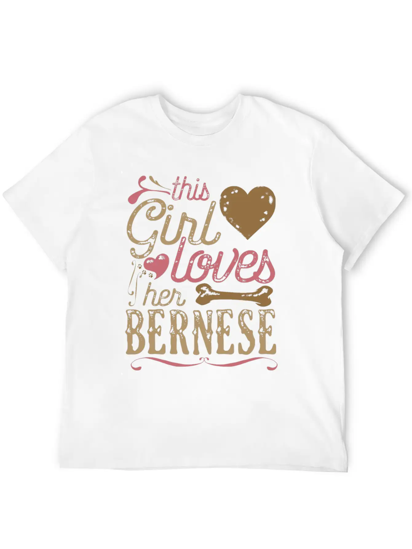 This Girl Loves Her Bernese Dog Dogs Unisex Short Sleeve Soft Cotton T-Shirt – Casual Everyday Wear