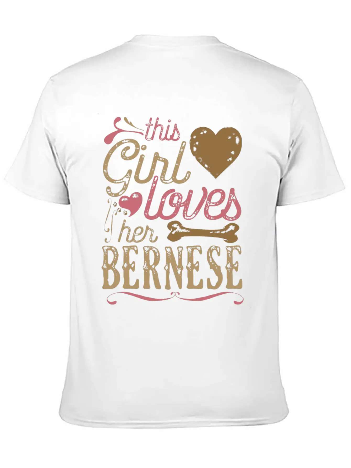 This Girl Loves Her Bernese Dog Dogs Unisex Short Sleeve Soft Cotton T-Shirt – Casual Everyday Wear