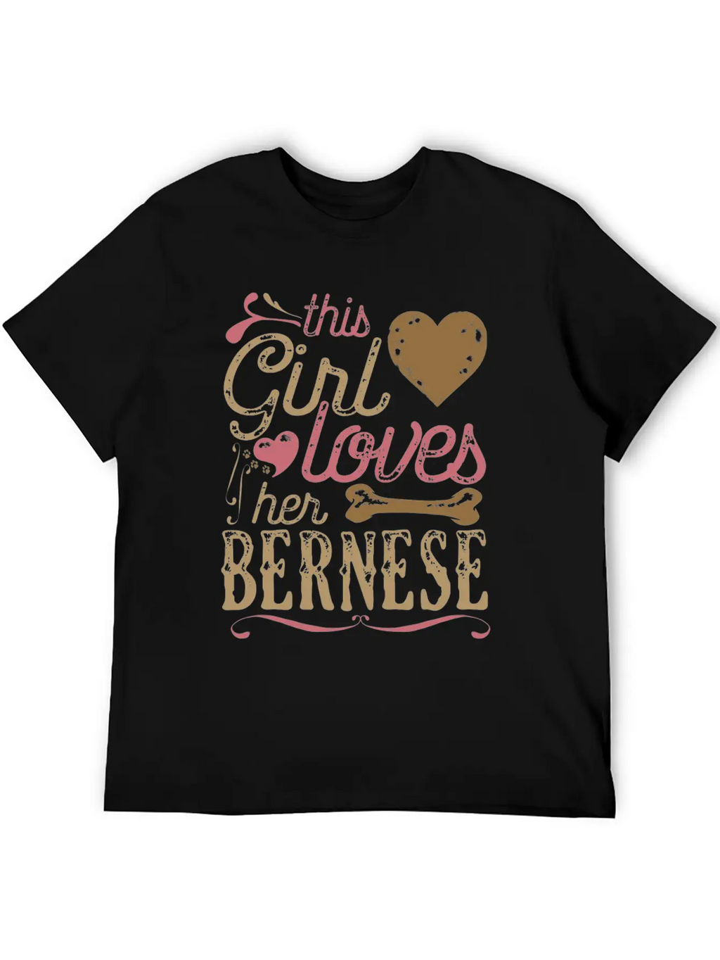 This Girl Loves Her Bernese Dog Dogs Unisex Short Sleeve Soft Cotton T-Shirt – Casual Everyday Wear