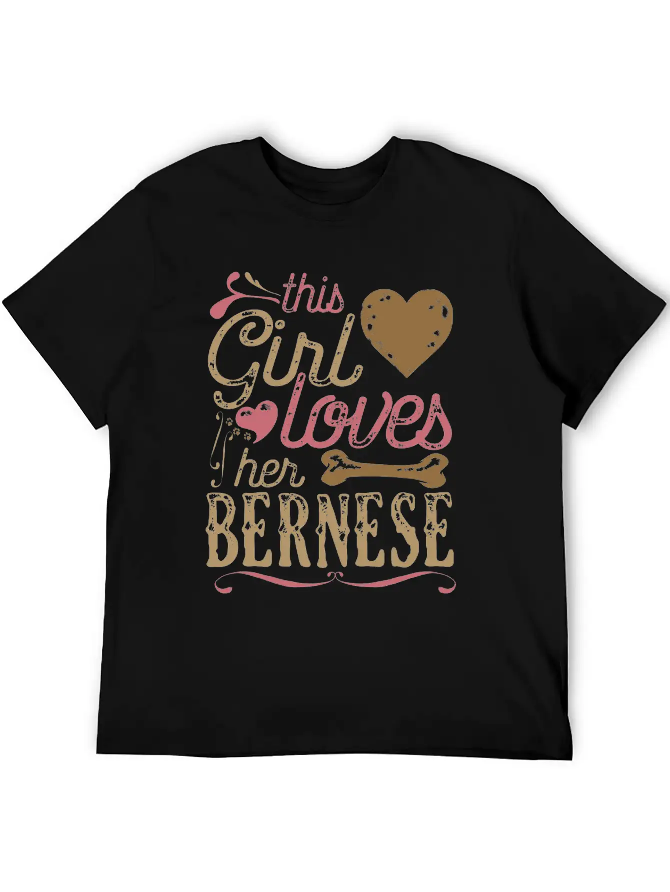 This Girl Loves Her Bernese Dog Dogs Unisex Short Sleeve Soft Cotton T-Shirt – Casual Everyday Wear