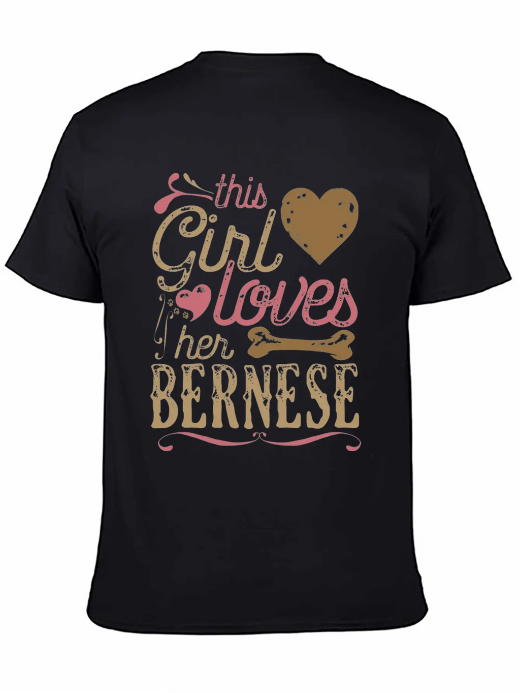 This Girl Loves Her Bernese Dog Dogs Unisex Short Sleeve Soft Cotton T-Shirt – Casual Everyday Wear