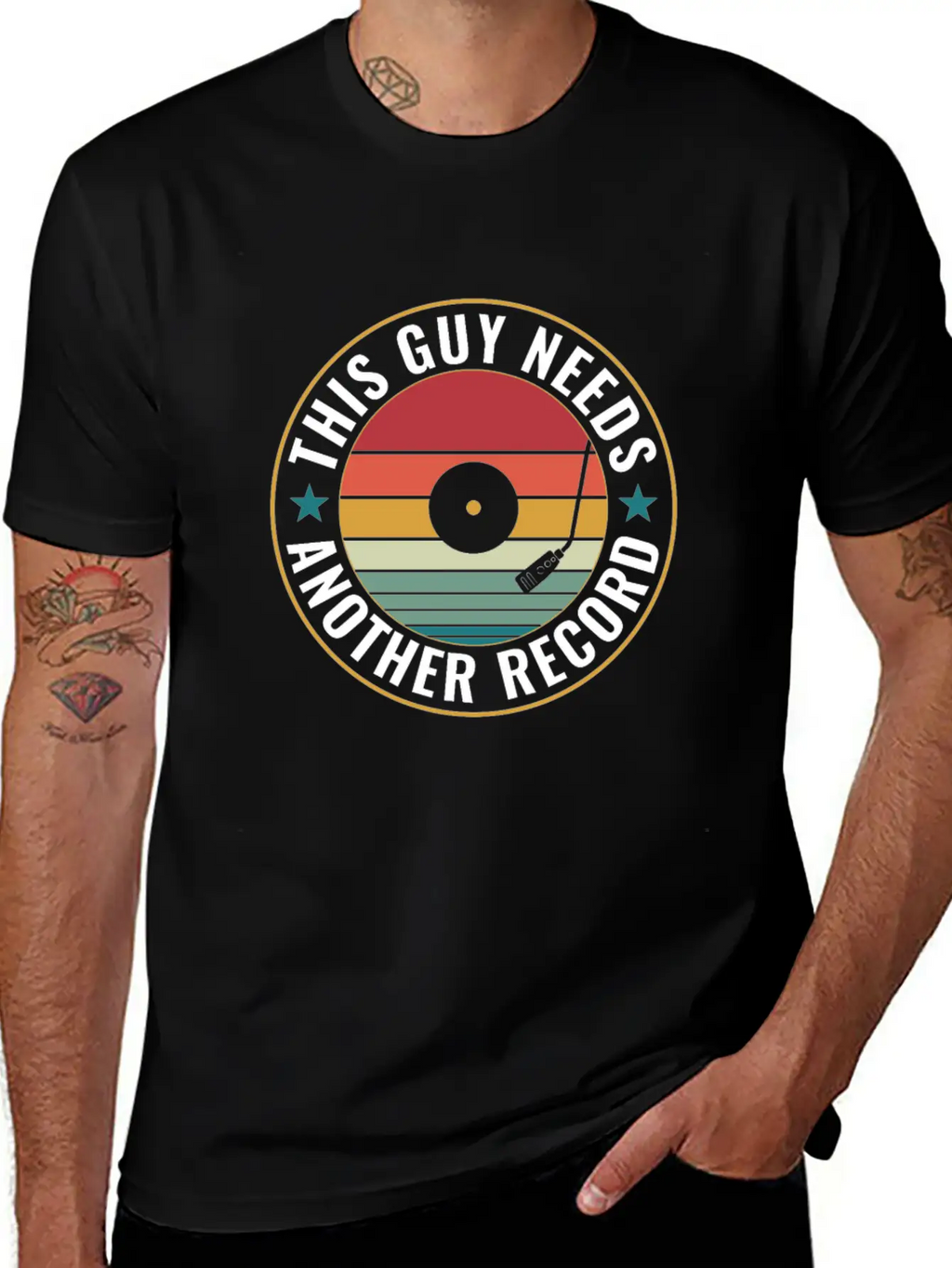 This Guy Needs Another Record Funny LP Vinyl Unisex Short Sleeve Soft Cotton T-Shirt – Casual Everyday Wear