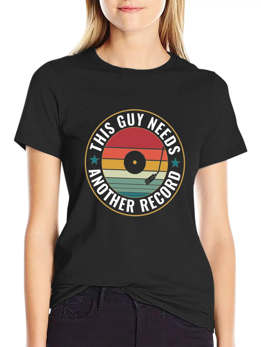 This Guy Needs Another Record Funny LP Vinyl Unisex Short Sleeve Soft Cotton T-Shirt – Casual Everyday Wear