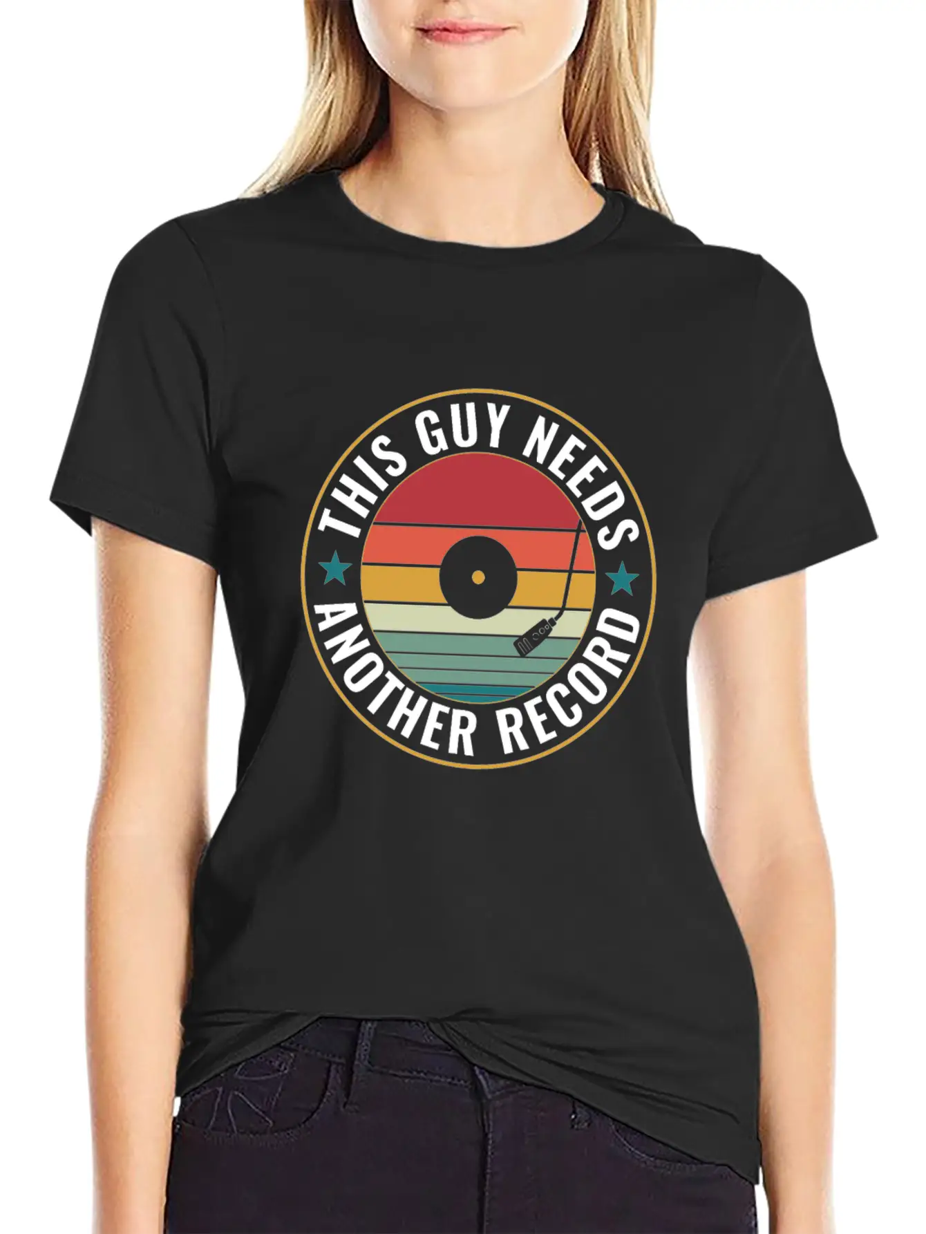 This Guy Needs Another Record Funny LP Vinyl Unisex Short Sleeve Soft Cotton T-Shirt – Casual Everyday Wear