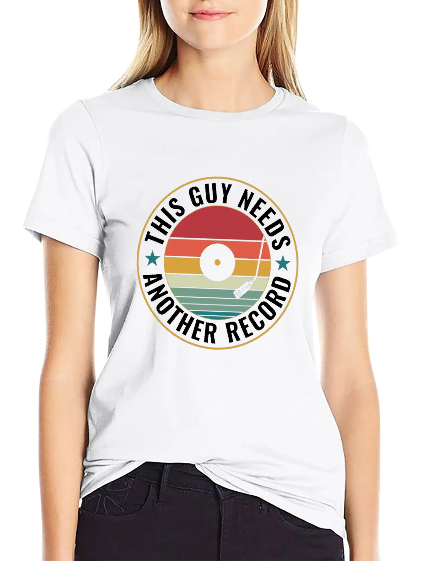 This Guy Needs Another Record Funny LP Vinyl Unisex Short Sleeve Soft Cotton T-Shirt – Casual Everyday Wear