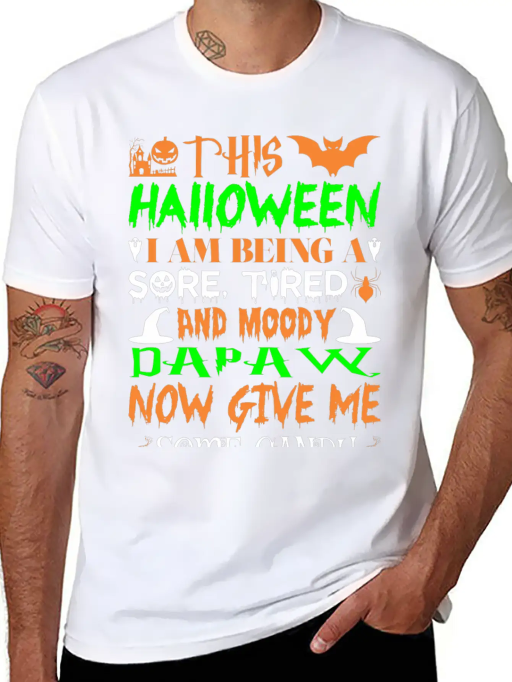 This Halloween Being Tired Moody Dapaw Candy Stylish Everyday T-Shirt – Unisex Basic Cotton Tee