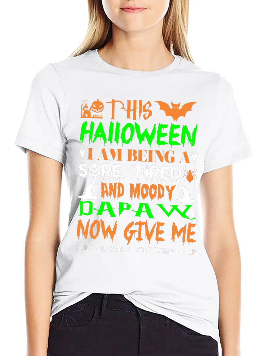 This Halloween Being Tired Moody Dapaw Candy Stylish Everyday T-Shirt – Unisex Basic Cotton Tee