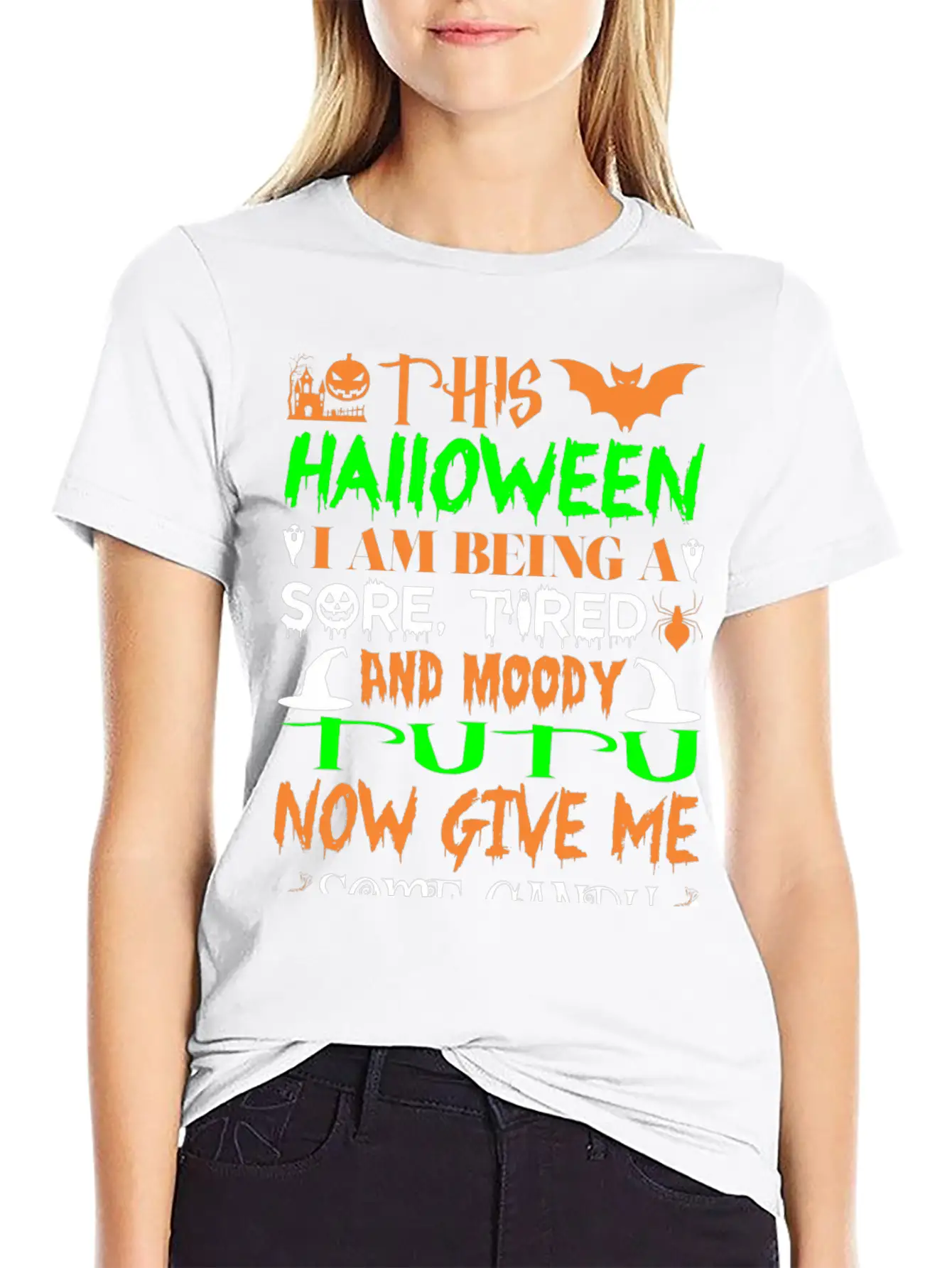 This Halloween Being Tired Moody Tutu Candy Breathable Graphic T-Shirt – Perfect For Casual Days