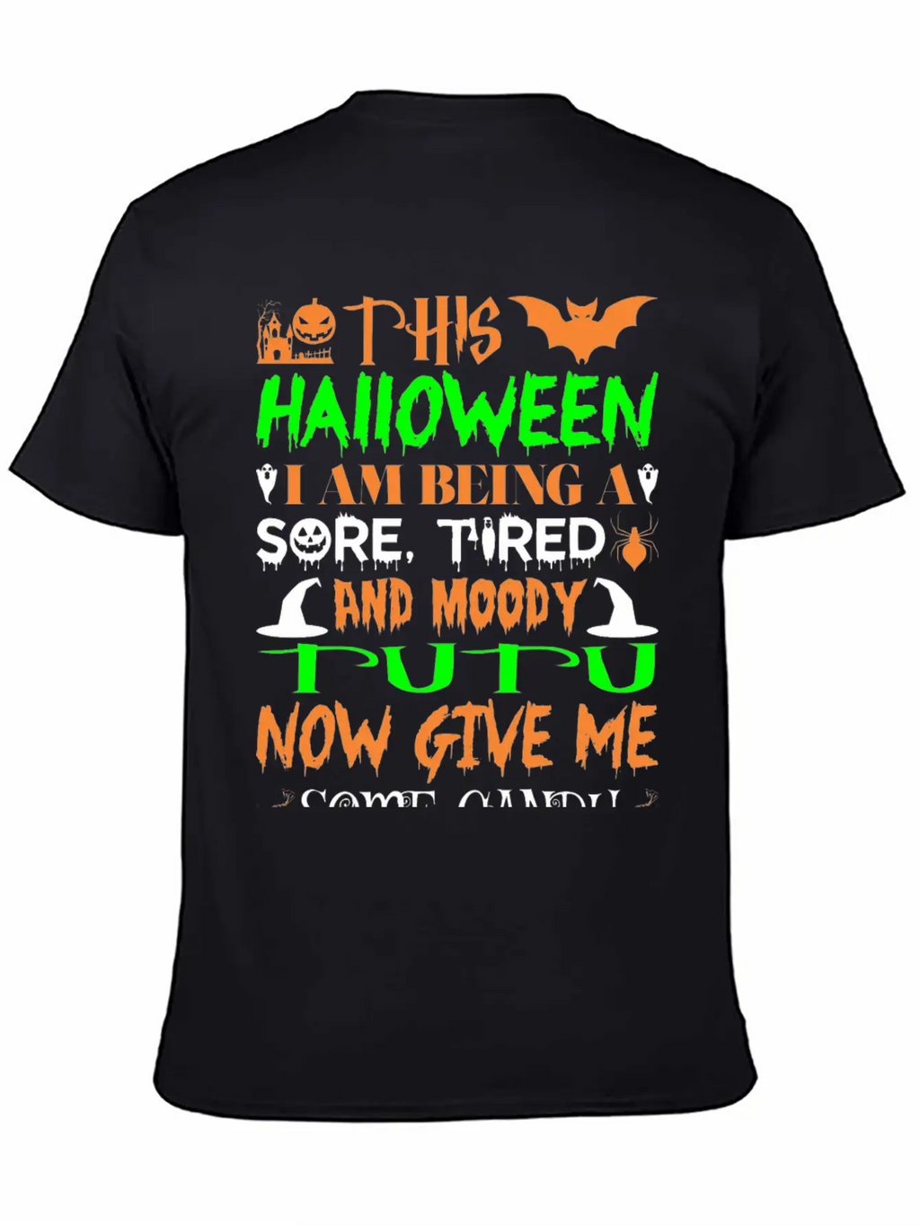 This Halloween Being Tired Moody Tutu Candy Breathable Graphic T-Shirt – Perfect For Casual Days