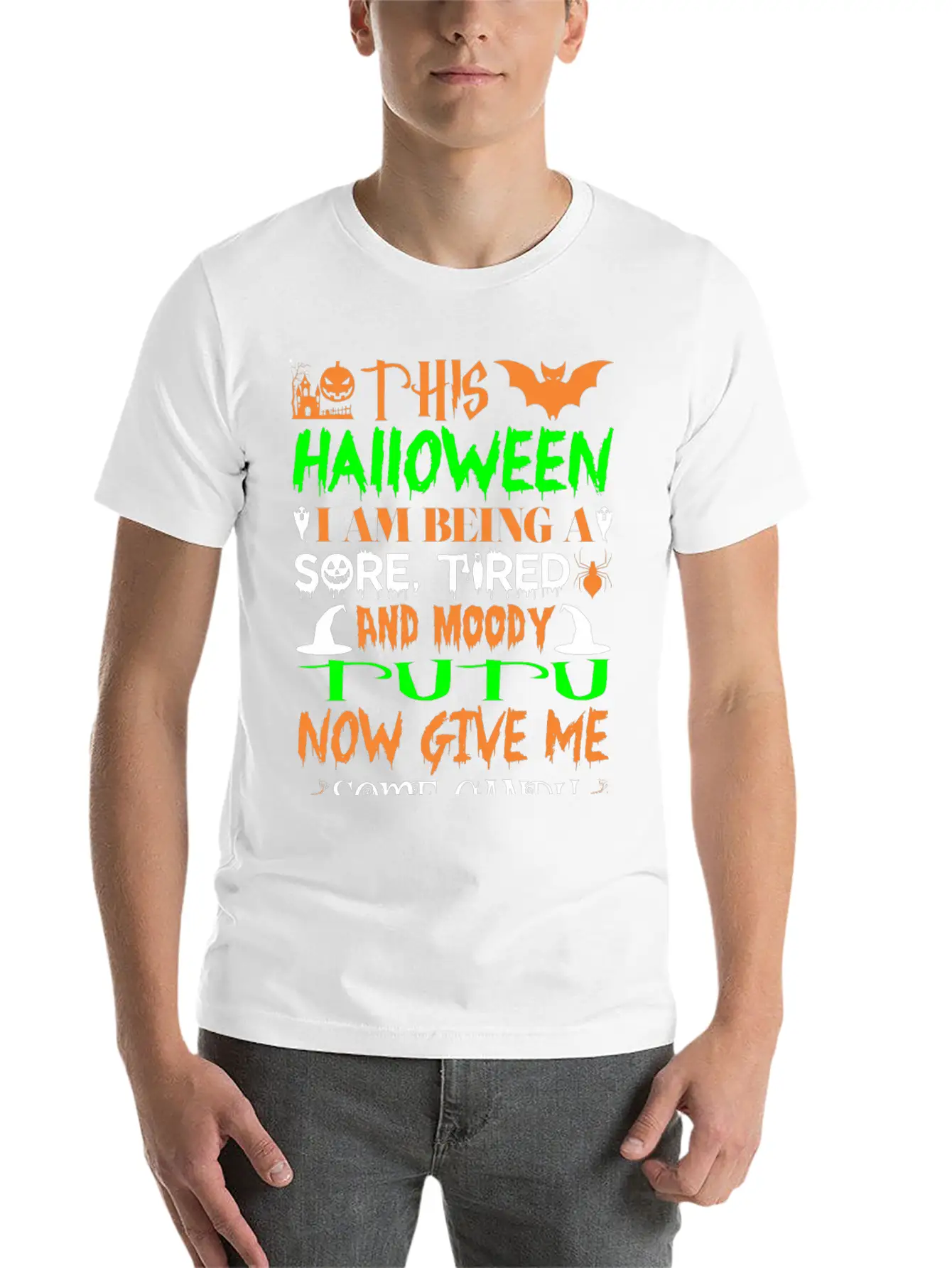 This Halloween Being Tired Moody Tutu Candy Breathable Graphic T-Shirt – Perfect For Casual Days