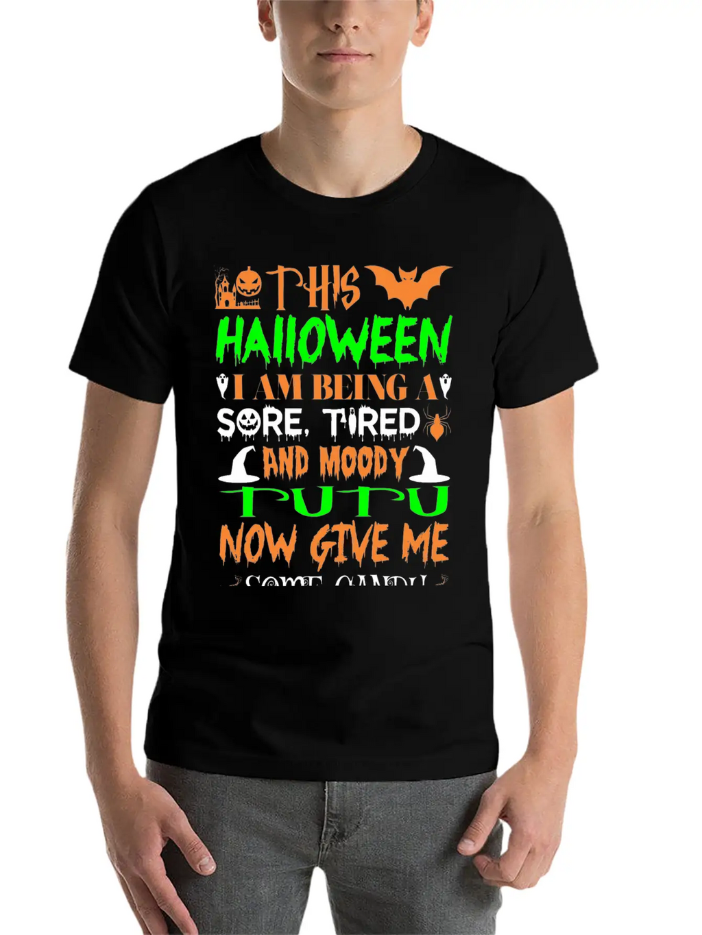 This Halloween Being Tired Moody Tutu Candy Breathable Graphic T-Shirt – Perfect For Casual Days
