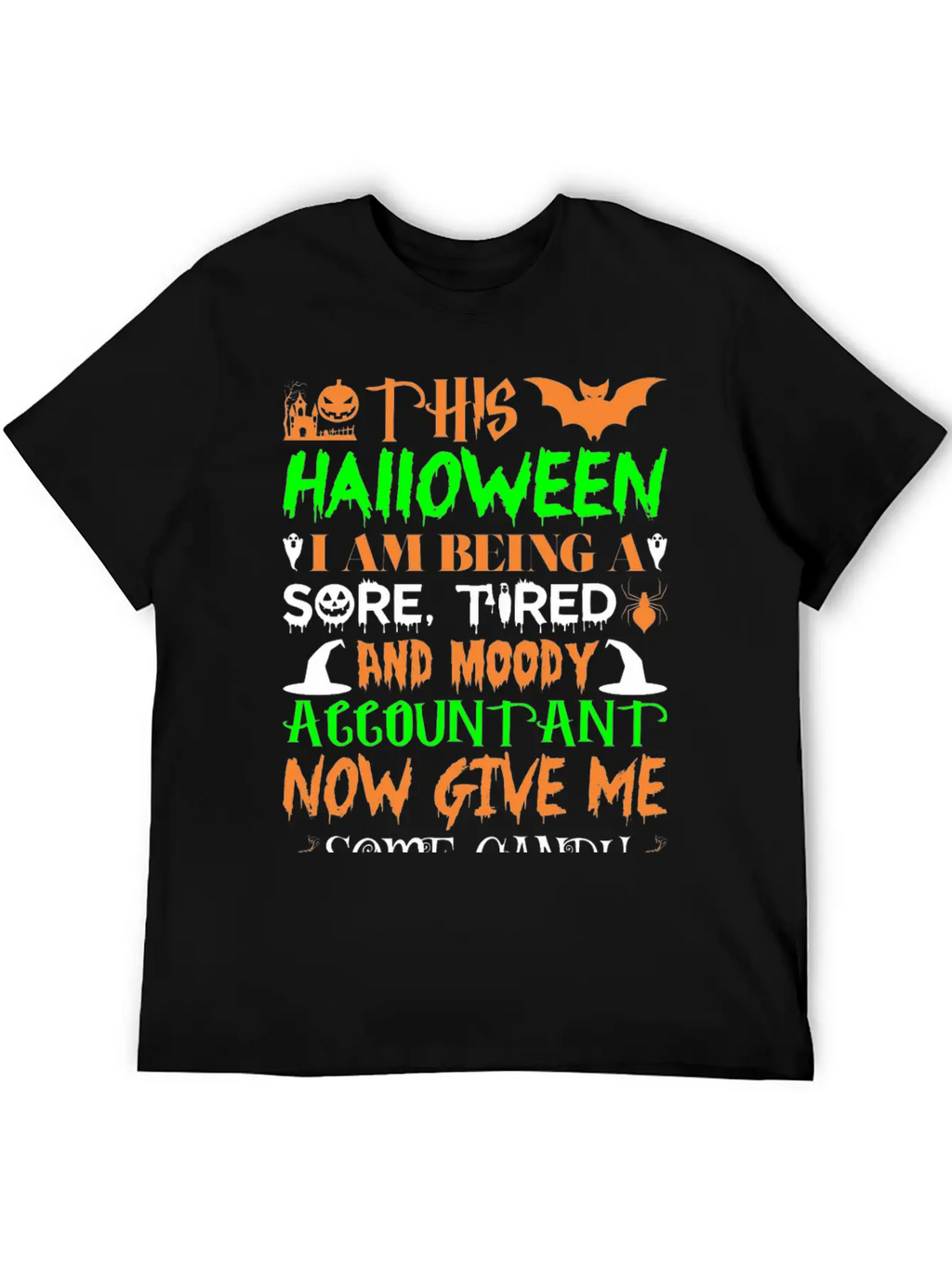 This Halloween Tired Moody Accountant Candy Classic Fit Graphic Tee For Daily Comfort – Unisex Cotton Shirt