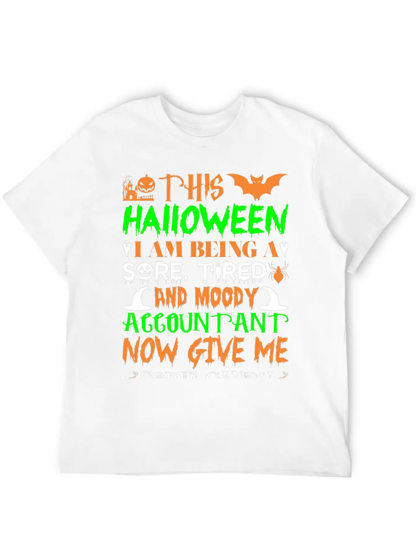 This Halloween Tired Moody Accountant Candy Classic Fit Graphic Tee For Daily Comfort – Unisex Cotton Shirt