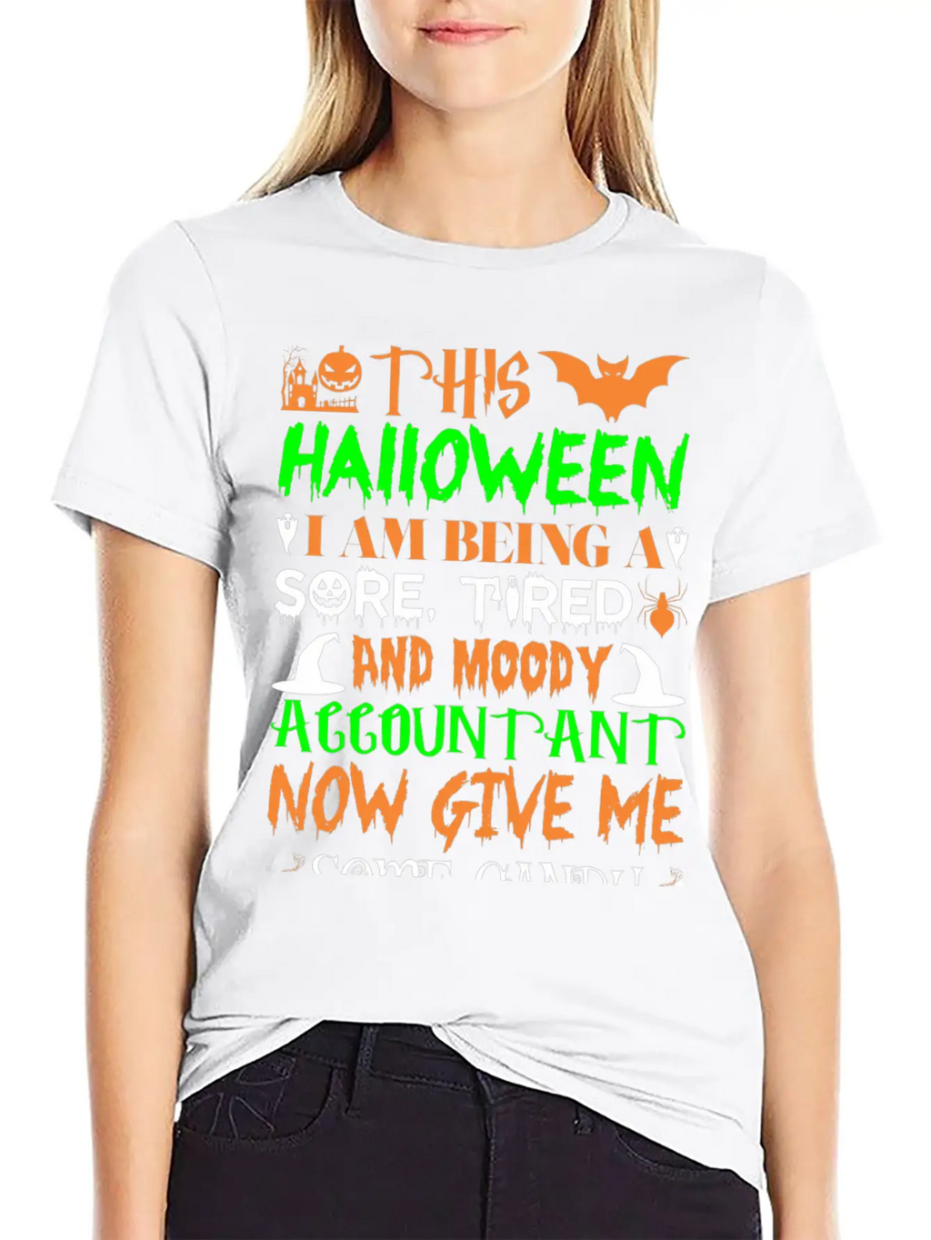 This Halloween Tired Moody Accountant Candy Classic Fit Graphic Tee For Daily Comfort – Unisex Cotton Shirt