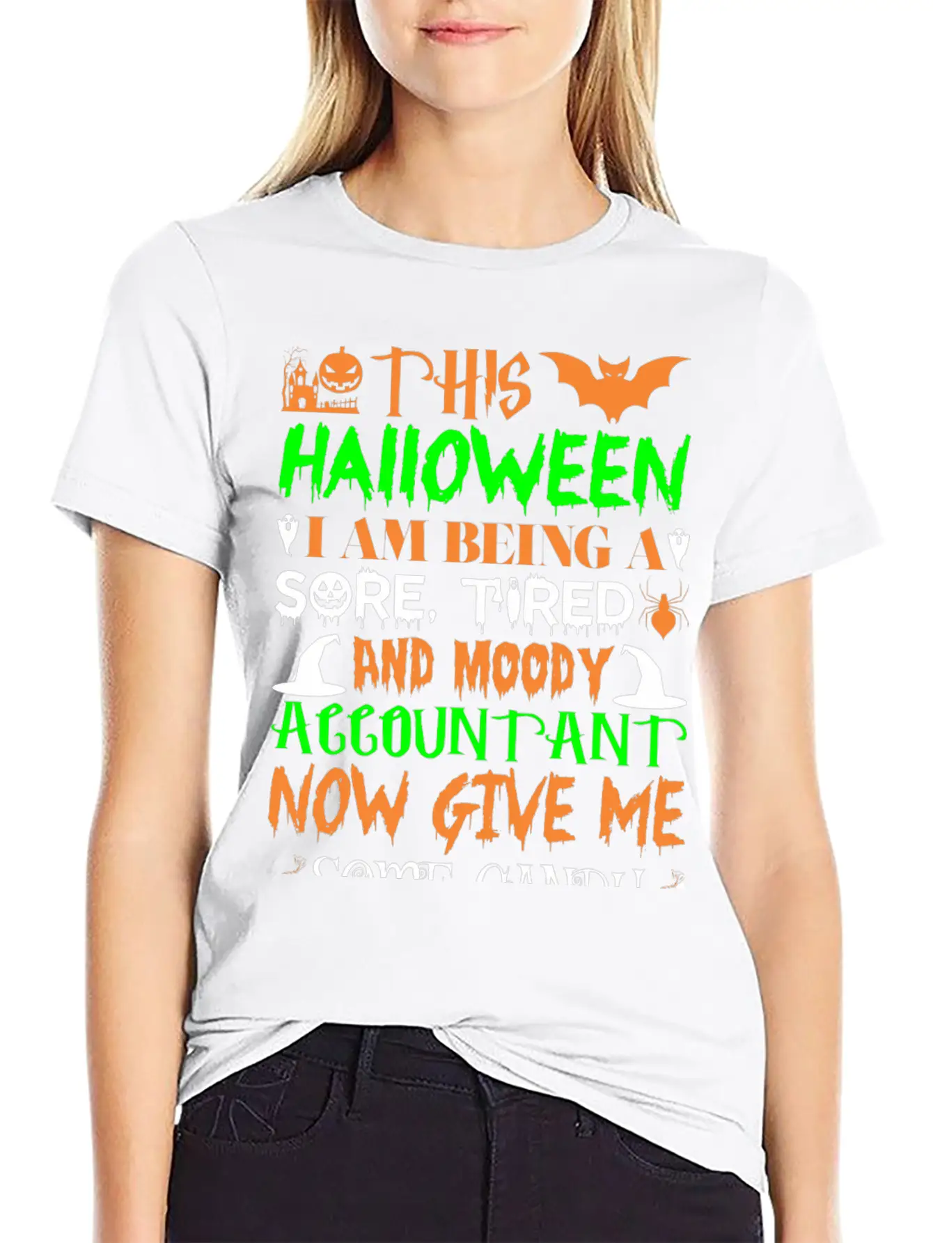 This Halloween Tired Moody Accountant Candy Classic Fit Graphic Tee For Daily Comfort – Unisex Cotton Shirt