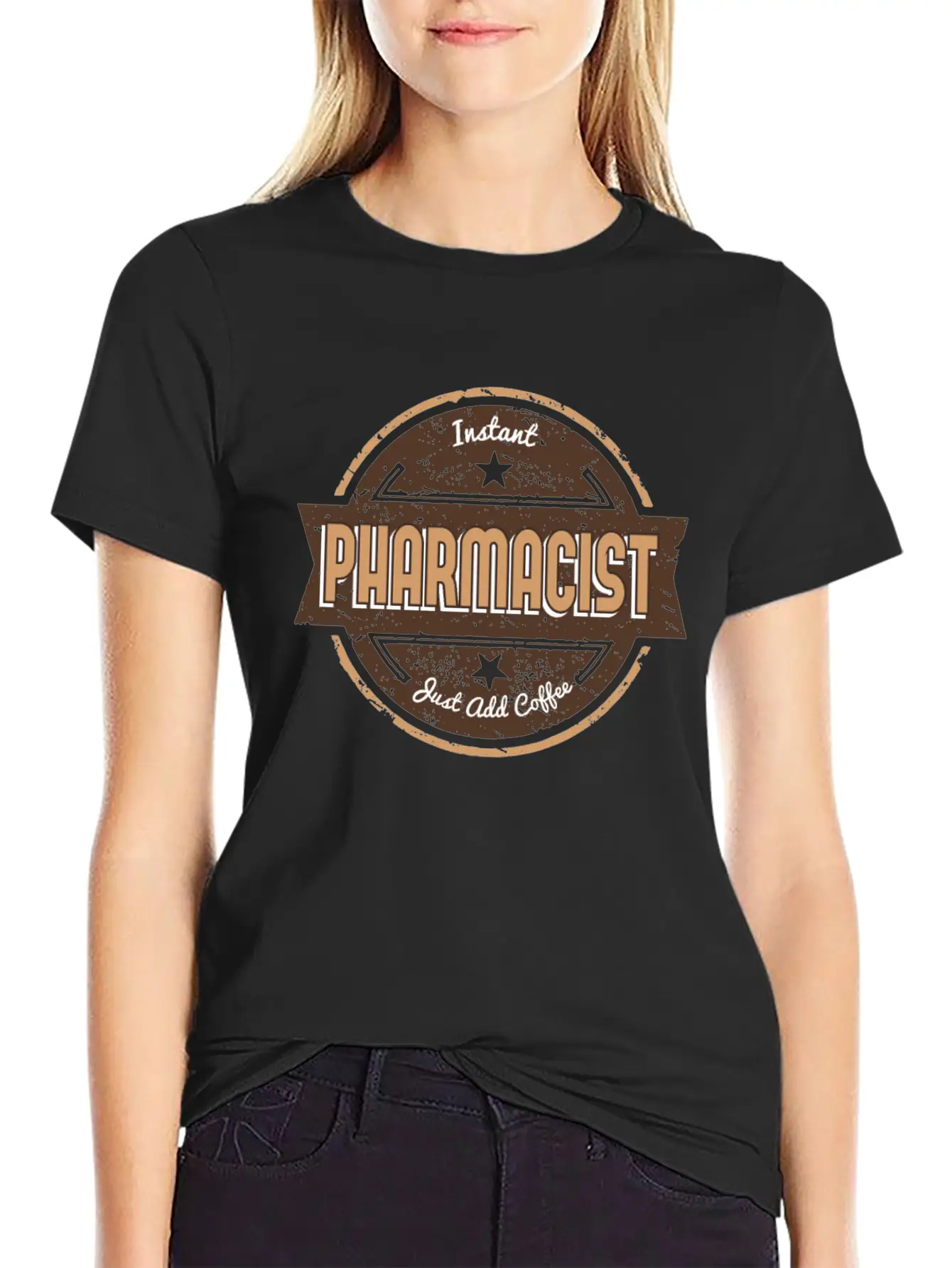 This Instant Pharmacist Just Add Coffee T Funny Unisex Casual T-Shirt – Clean Design For Daily Comfort