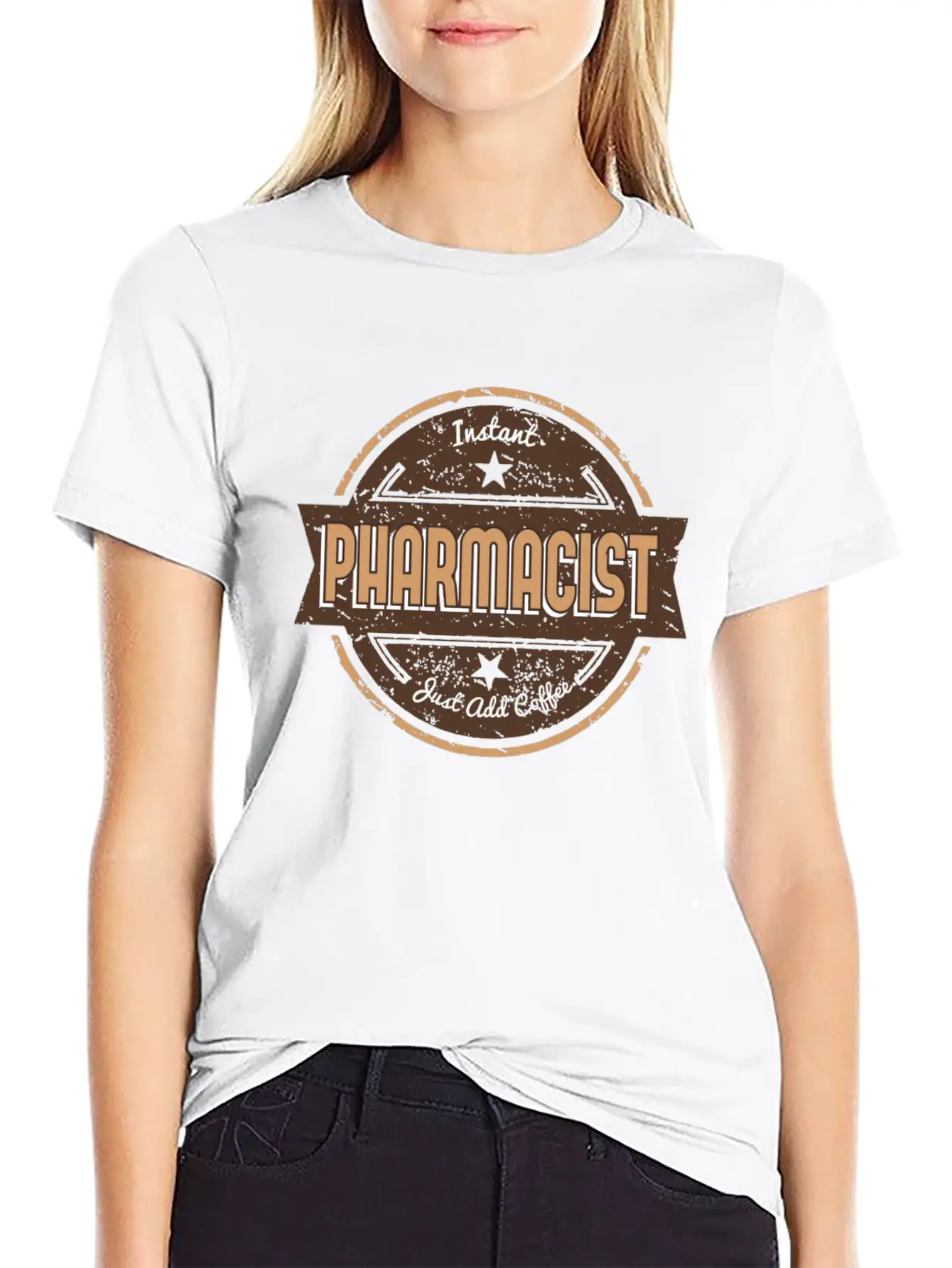 This Instant Pharmacist Just Add Coffee T Funny Unisex Casual T-Shirt – Clean Design For Daily Comfort