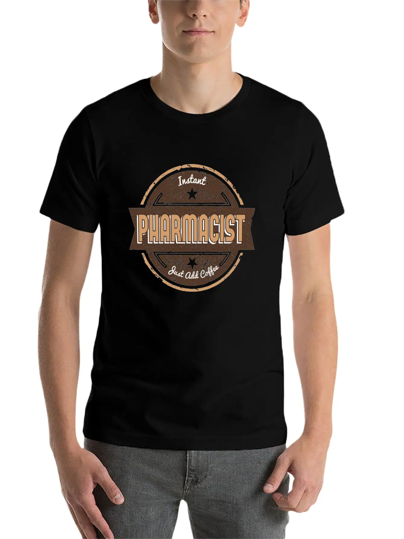 This Instant Pharmacist Just Add Coffee T Funny Unisex Casual T-Shirt – Clean Design For Daily Comfort