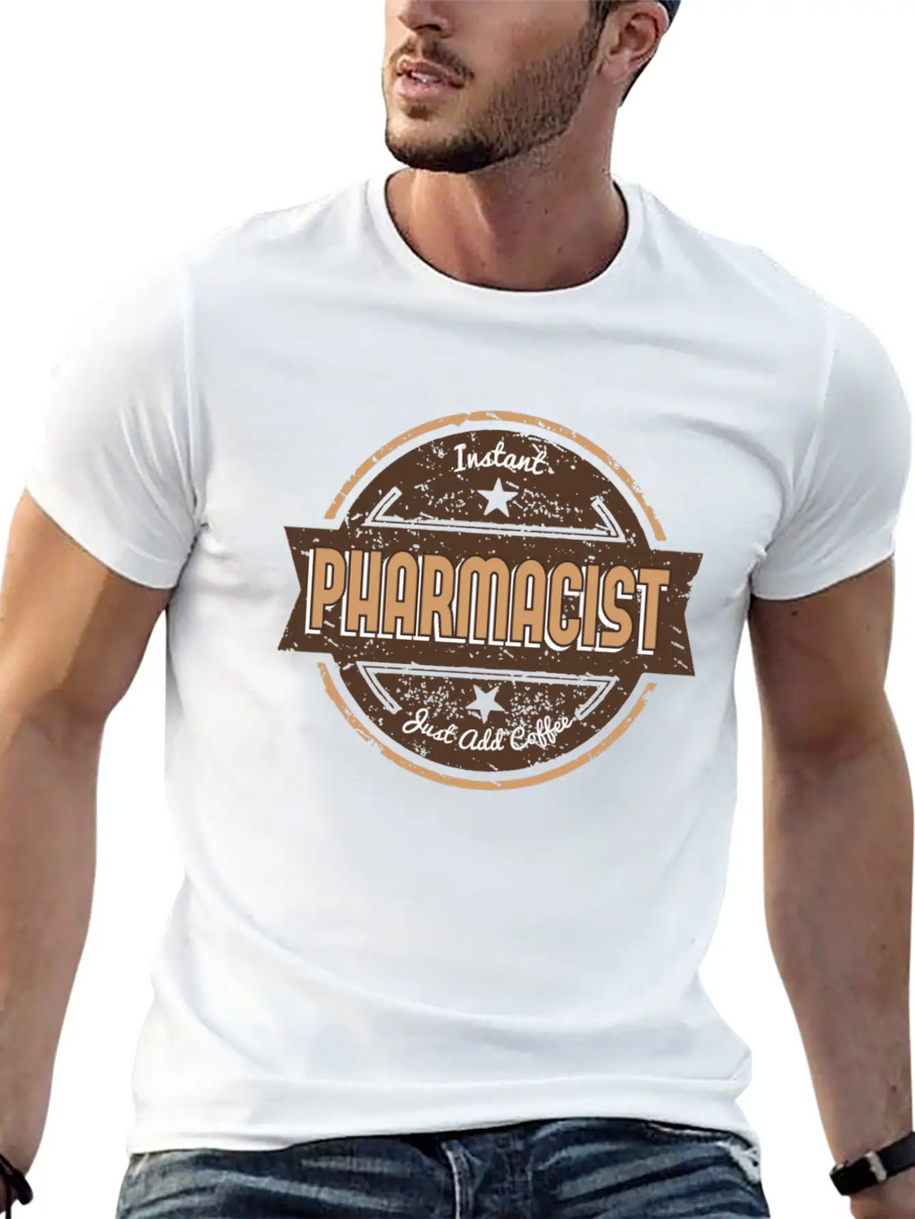This Instant Pharmacist Just Add Coffee T Funny Unisex Casual T-Shirt – Clean Design For Daily Comfort