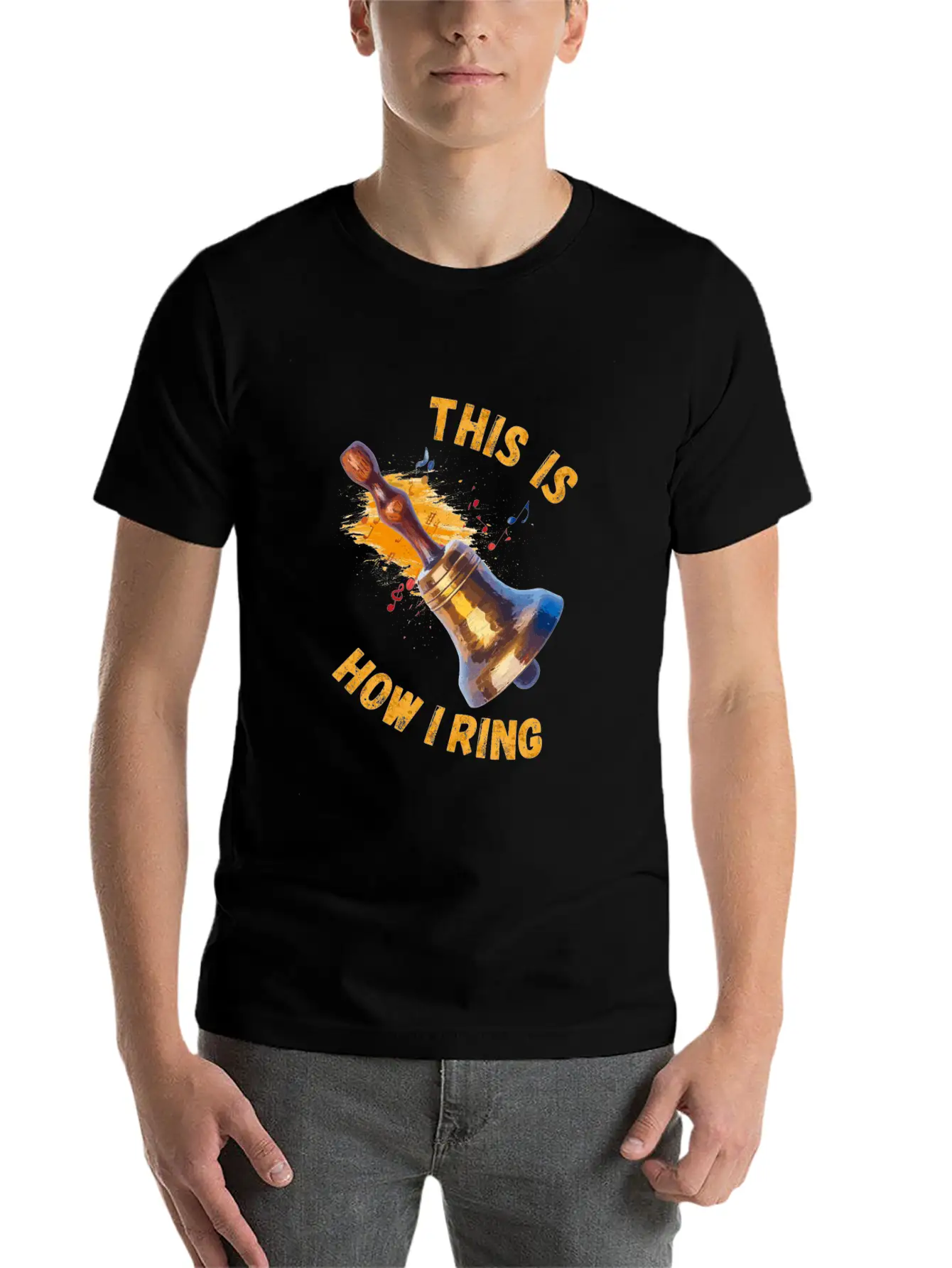 This Is How I Ring - Handbell Music Instrument Stylish Everyday T-Shirt – Unisex Basic Cotton Tee