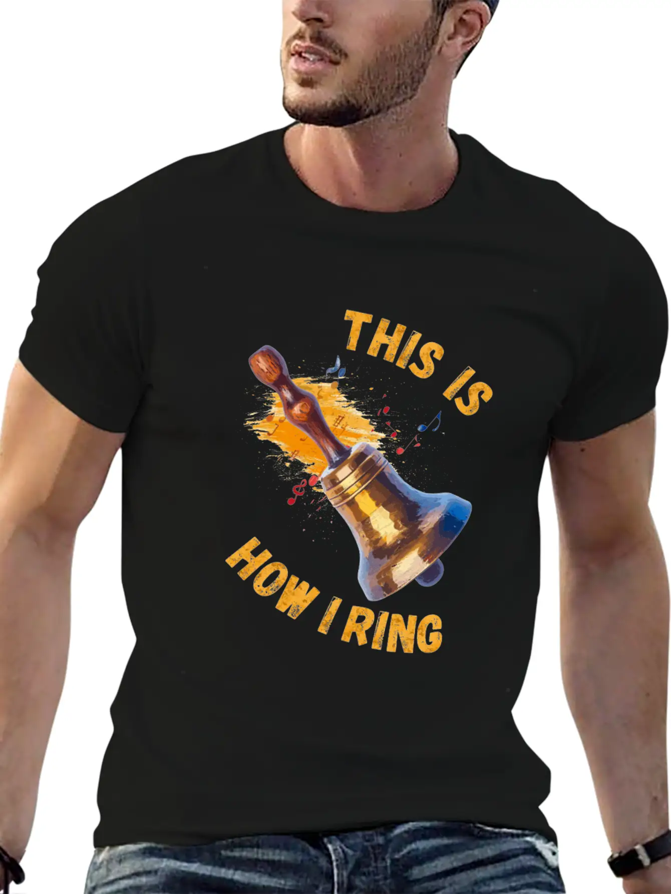 This Is How I Ring - Handbell Music Instrument Stylish Everyday T-Shirt – Unisex Basic Cotton Tee