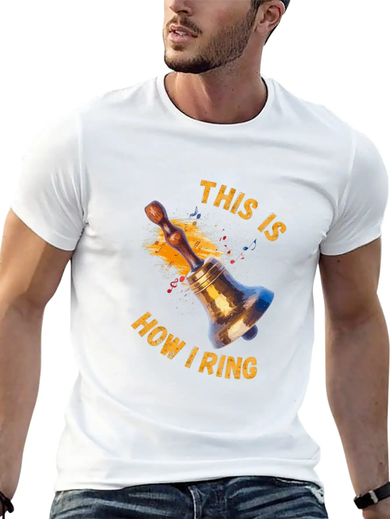 This Is How I Ring - Handbell Music Instrument Stylish Everyday T-Shirt – Unisex Basic Cotton Tee